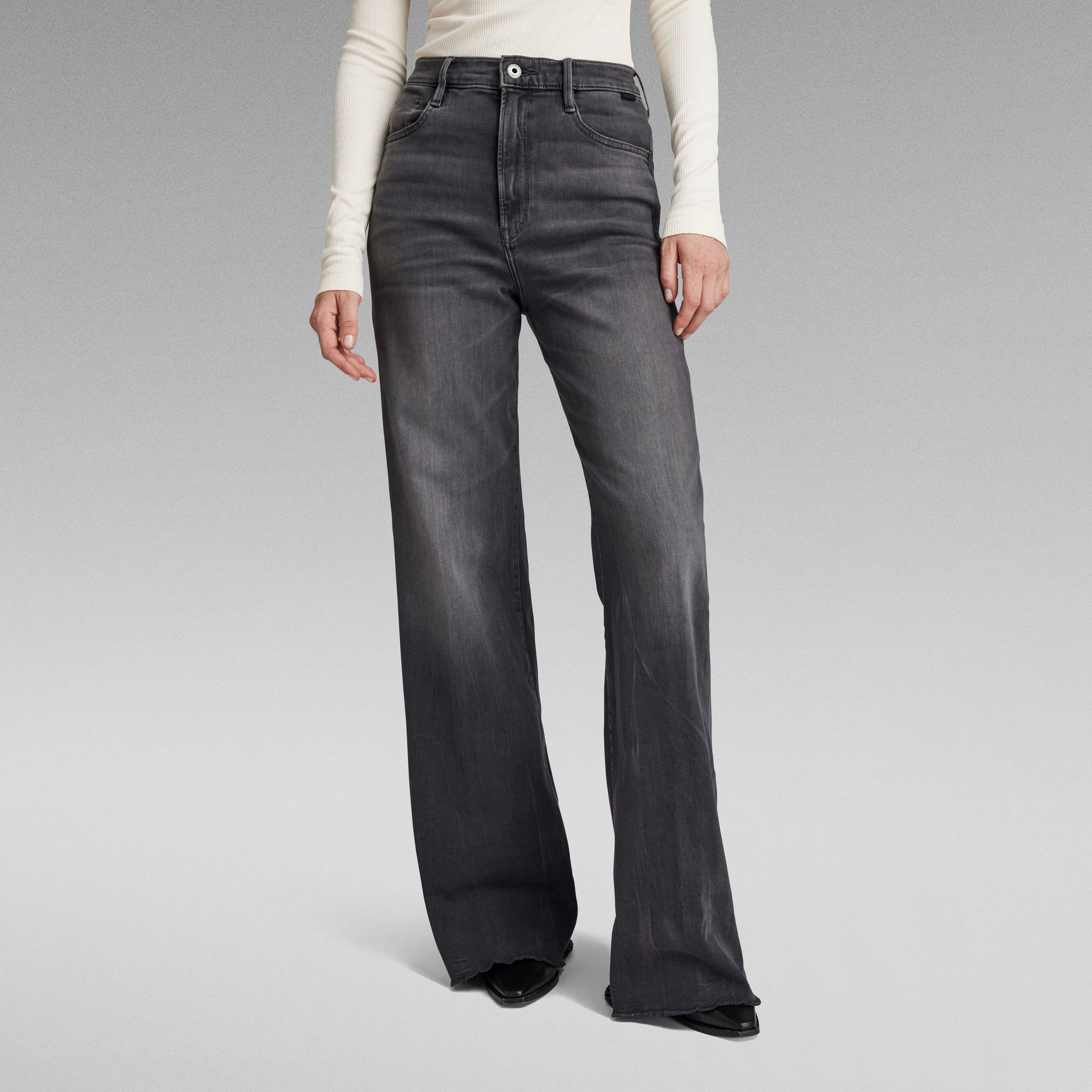 

Deck Ultra High Wide Leg Jeans - Grey - Women