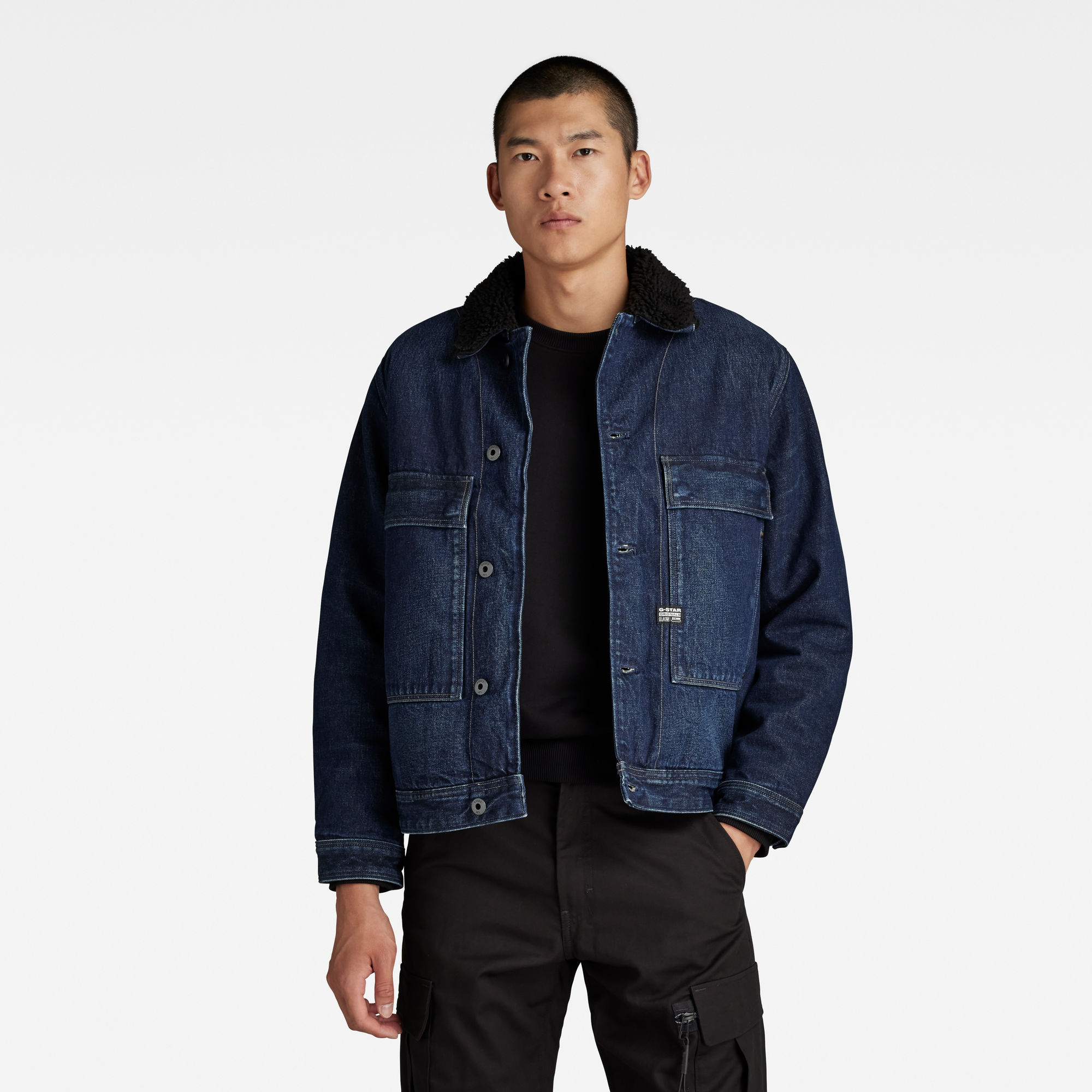 

Utility Flap Pocket Sherpa Jacket - Dark blue - Men