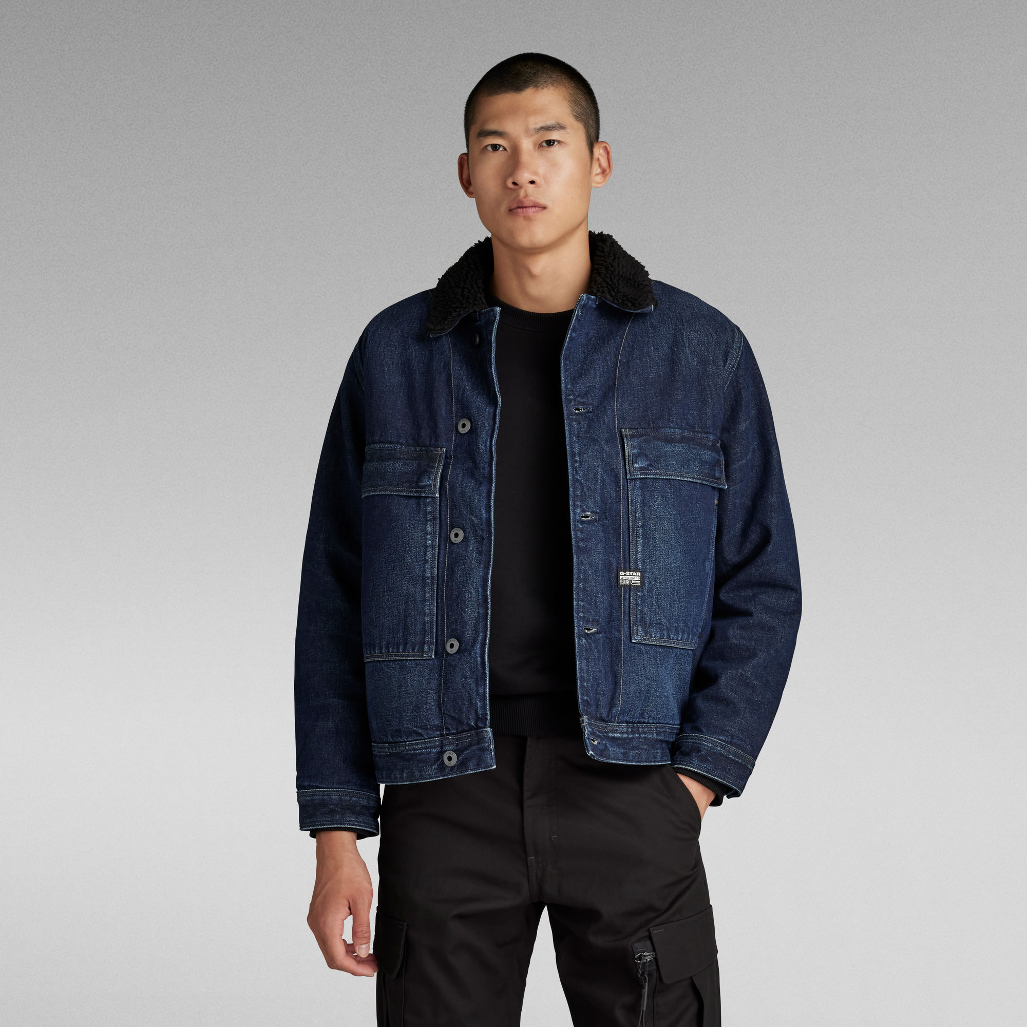 

Utility Flap Pocket Sherpa Jacket - Dark blue - Men