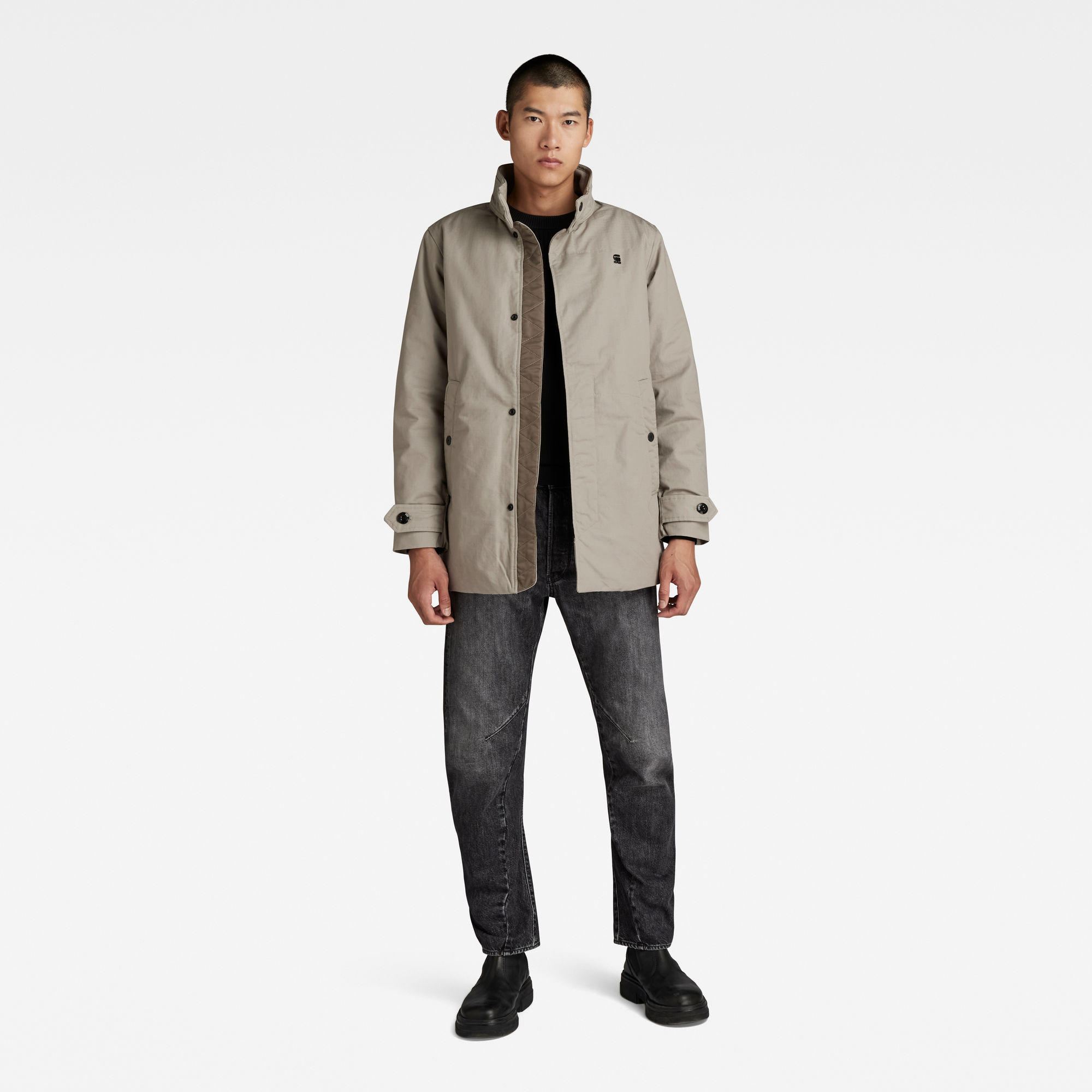 G-Star RAW Gewatteerde Trenchcoat Grijs Heren