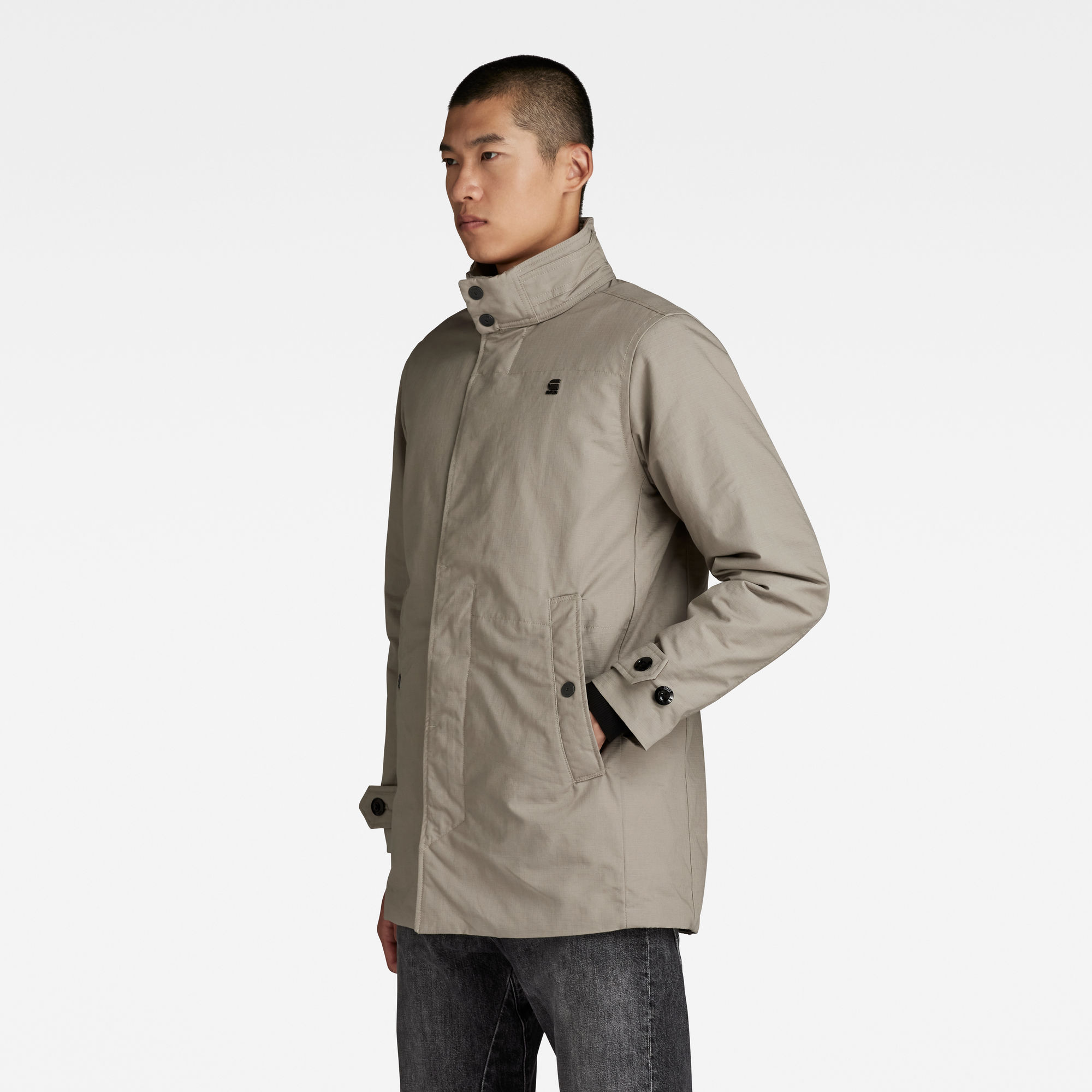 G-Star RAW Gewatteerde Trenchcoat Grijs Heren