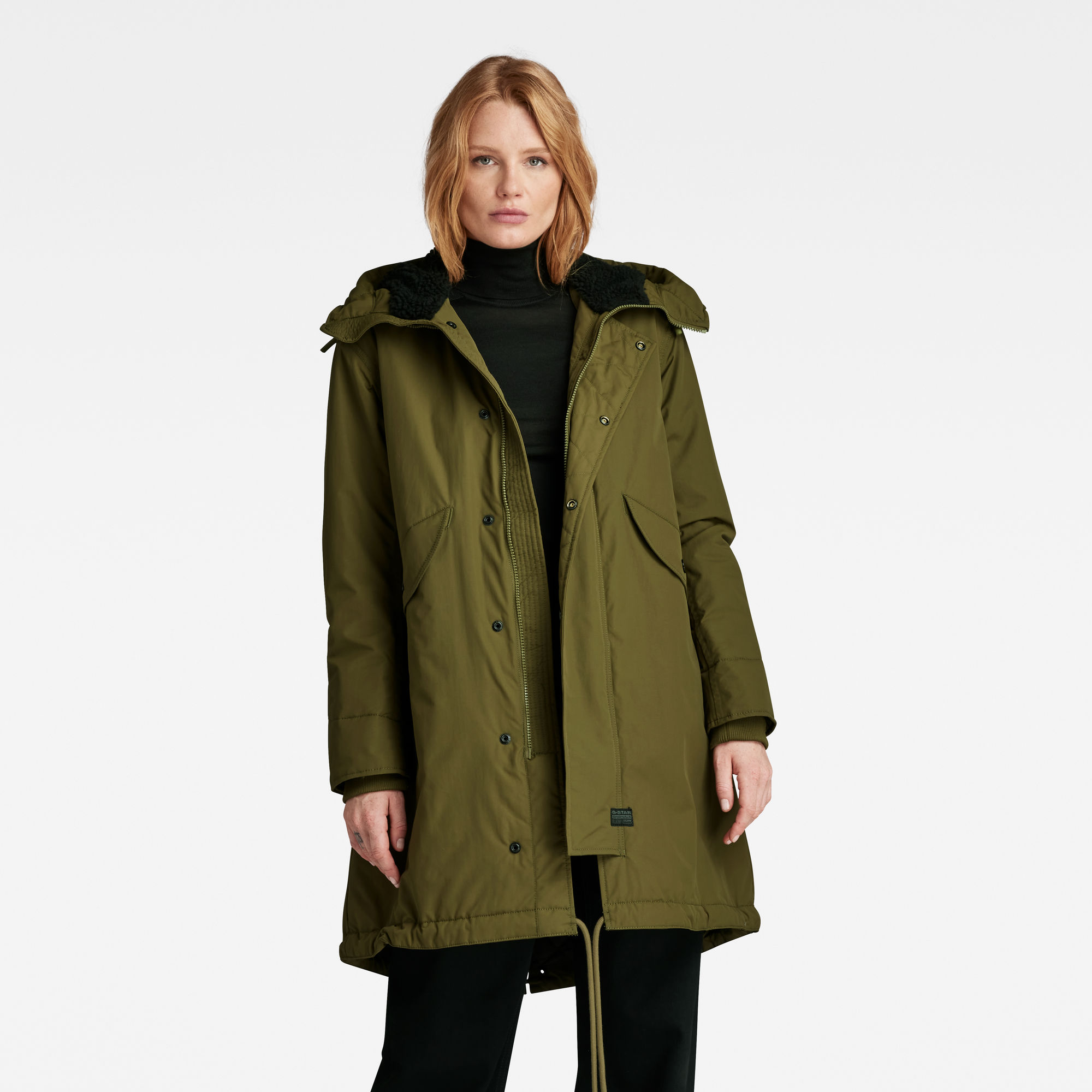 

Fishtail Parka Met Capuchon - Groen - Dames