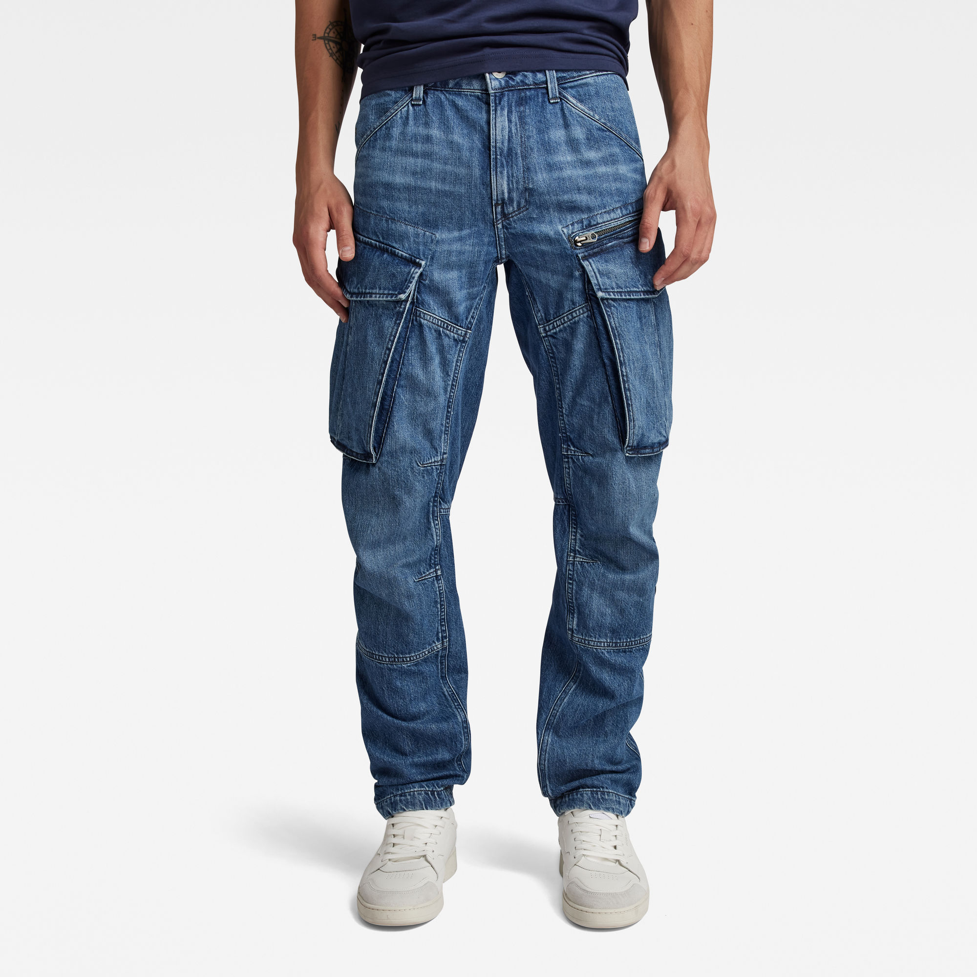 G-Star RAW Rovic Zip 3D Regular Tapered Denim Jeans Midden blauw Heren