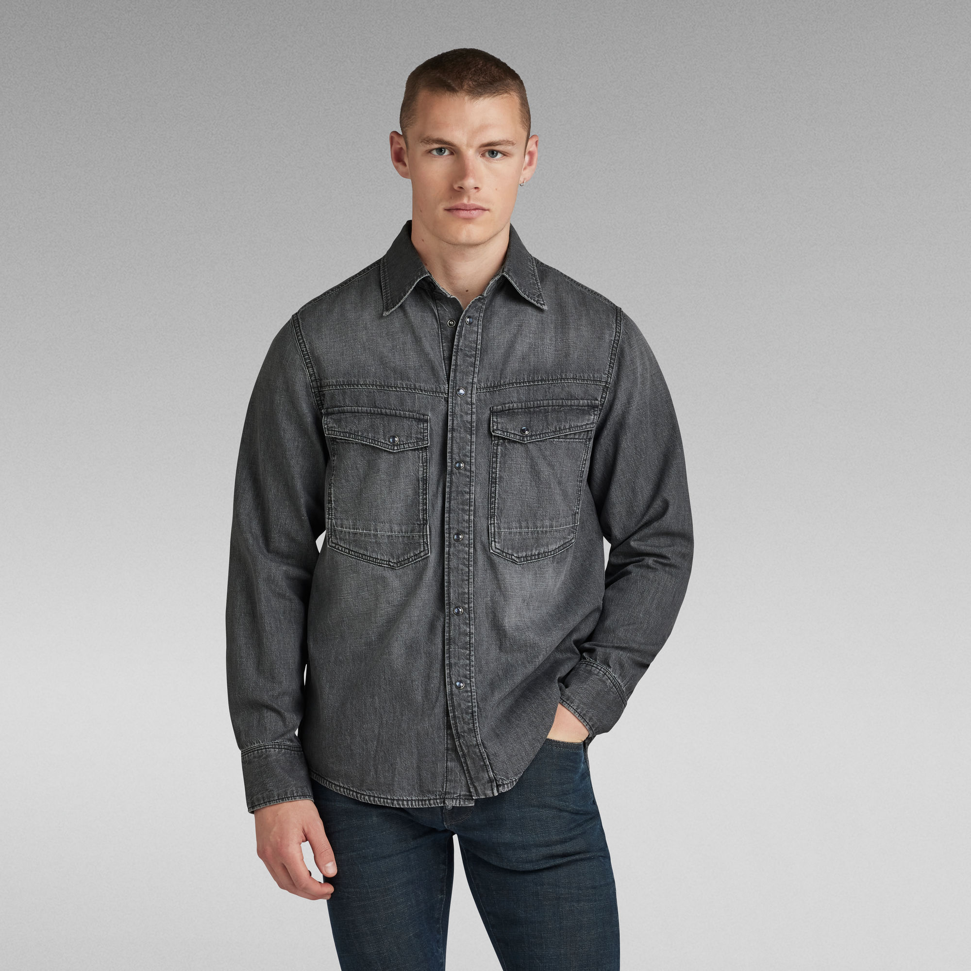 Unisex Dakota Regular Hemd - Grau - Herren