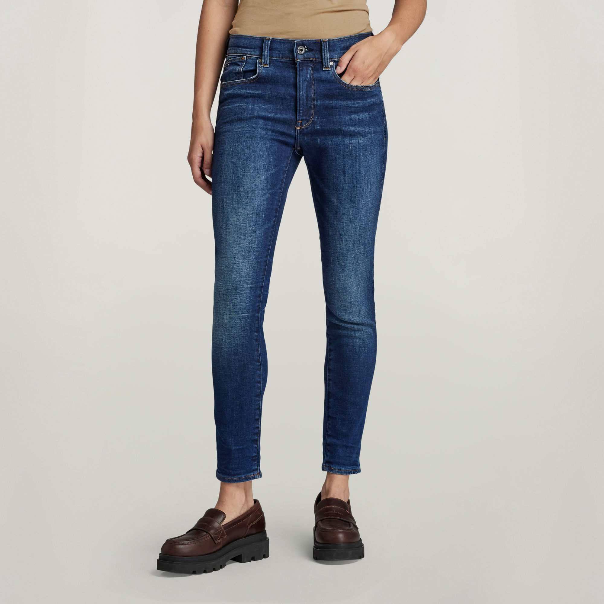 G-Star RAW Lhana Skinny Jeans Donkerblauw Dames