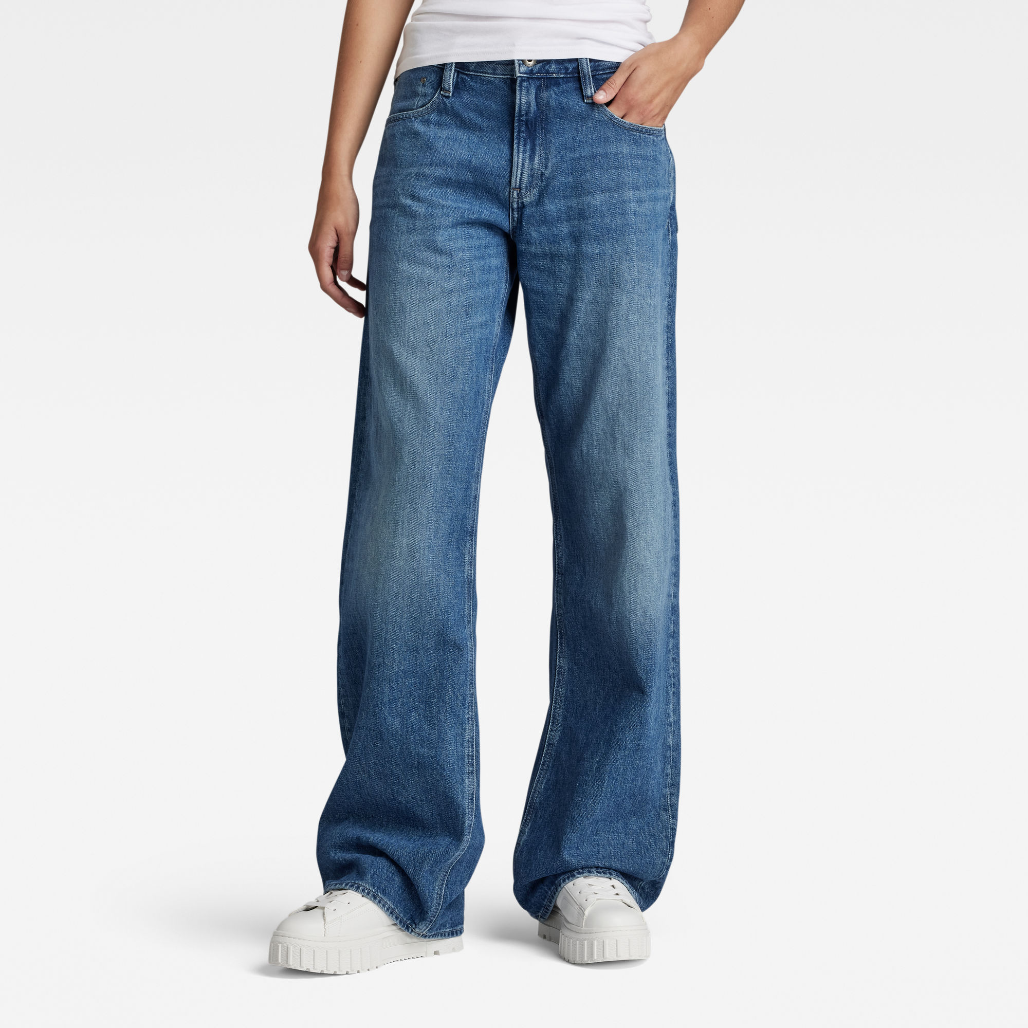 

Judee Low Waist Loose Jeans - Mittelblau - Damen