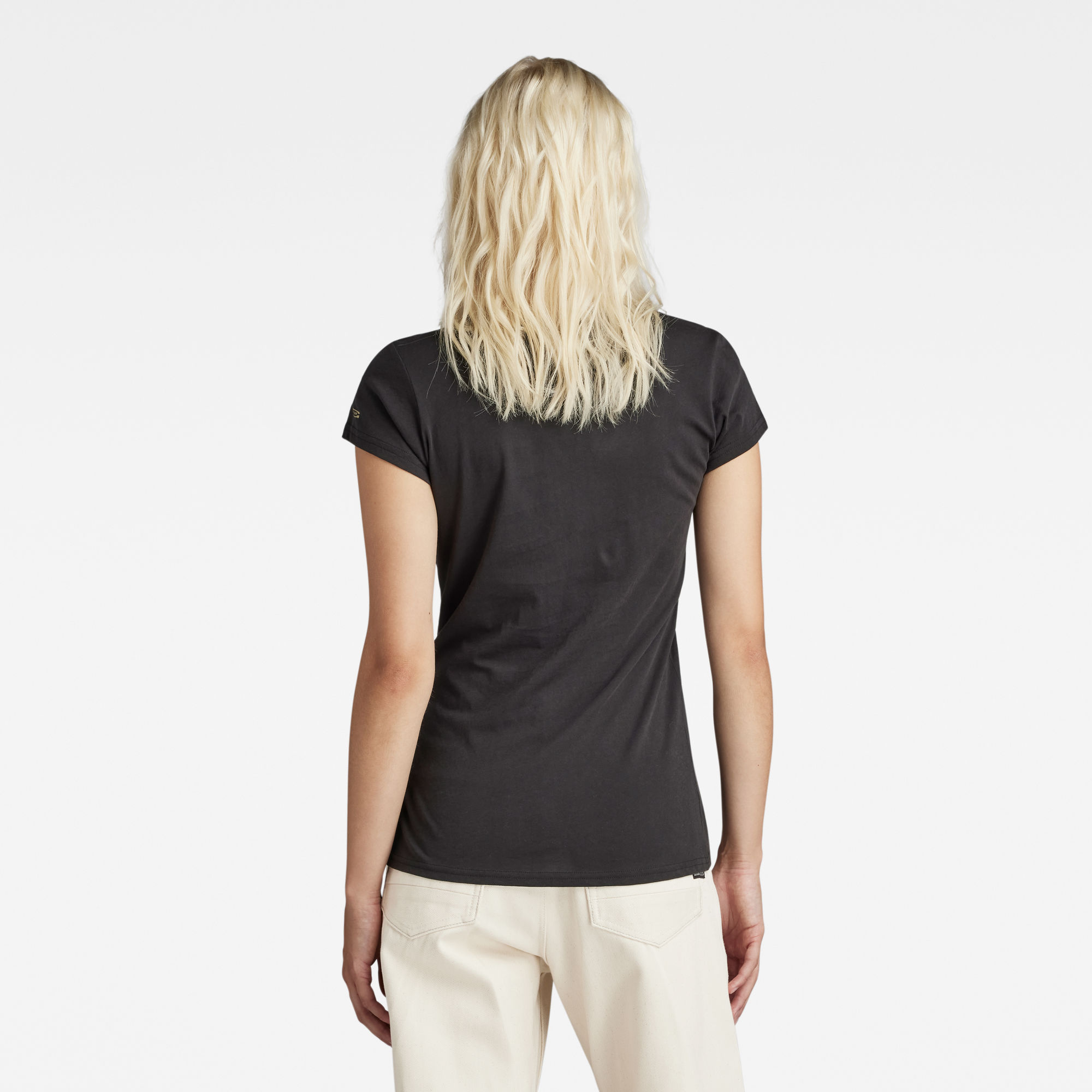 G-Star RAW Look Book Graphic Slim V-Hals Top Zwart Dames