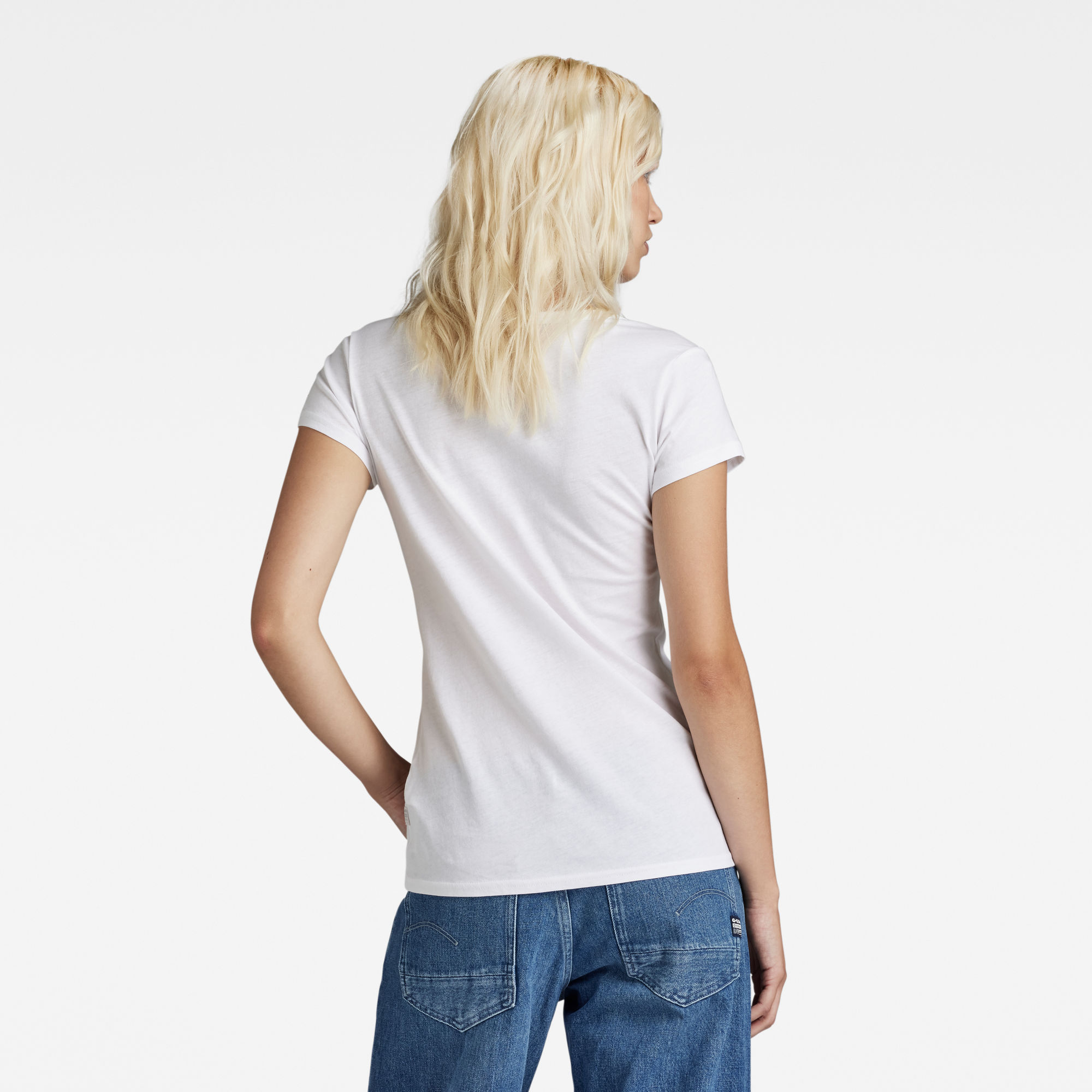 G-Star RAW Look Book Graphic Slim V-Hals Top Wit Dames