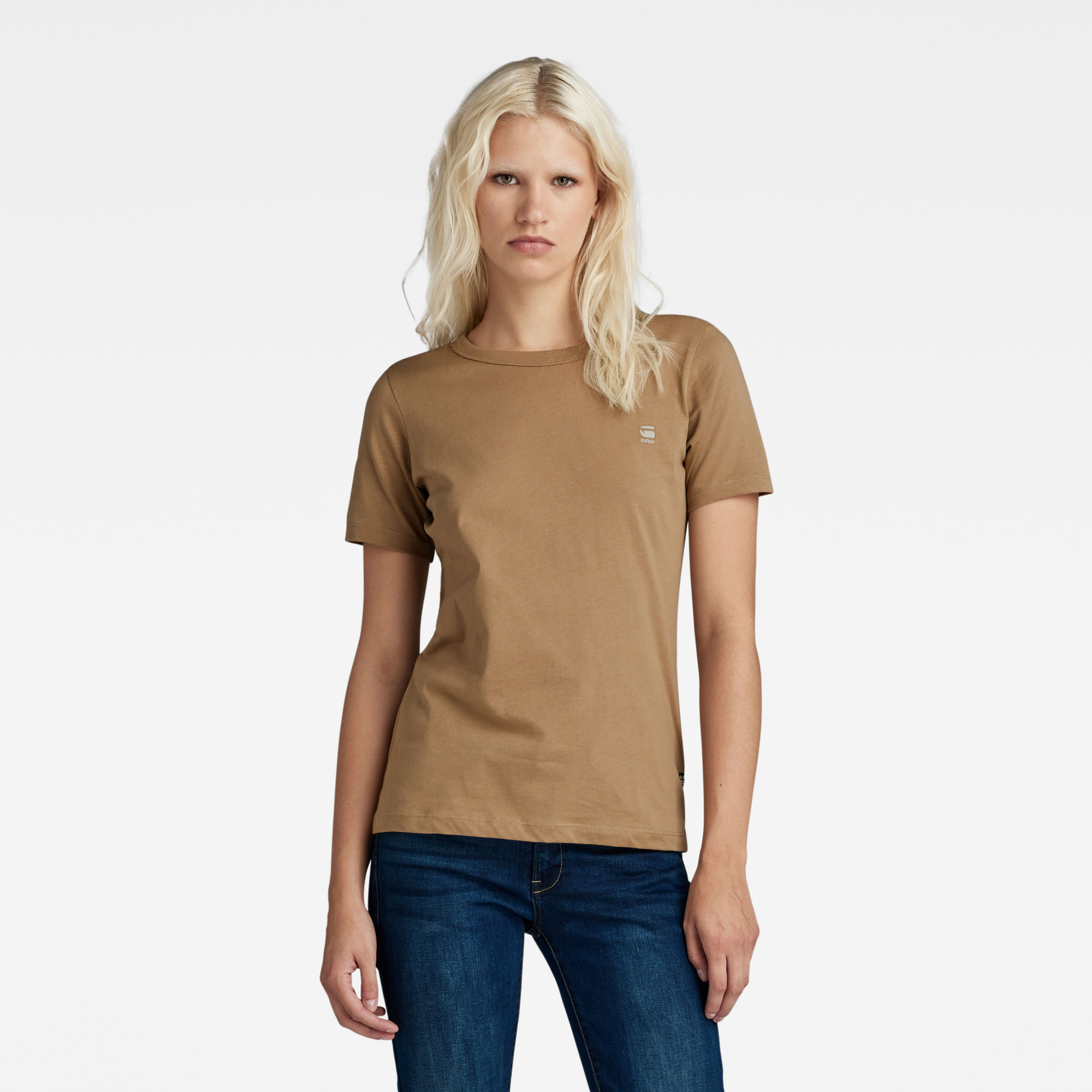 

Chest Logo Optic Slim Top - Groen - Dames