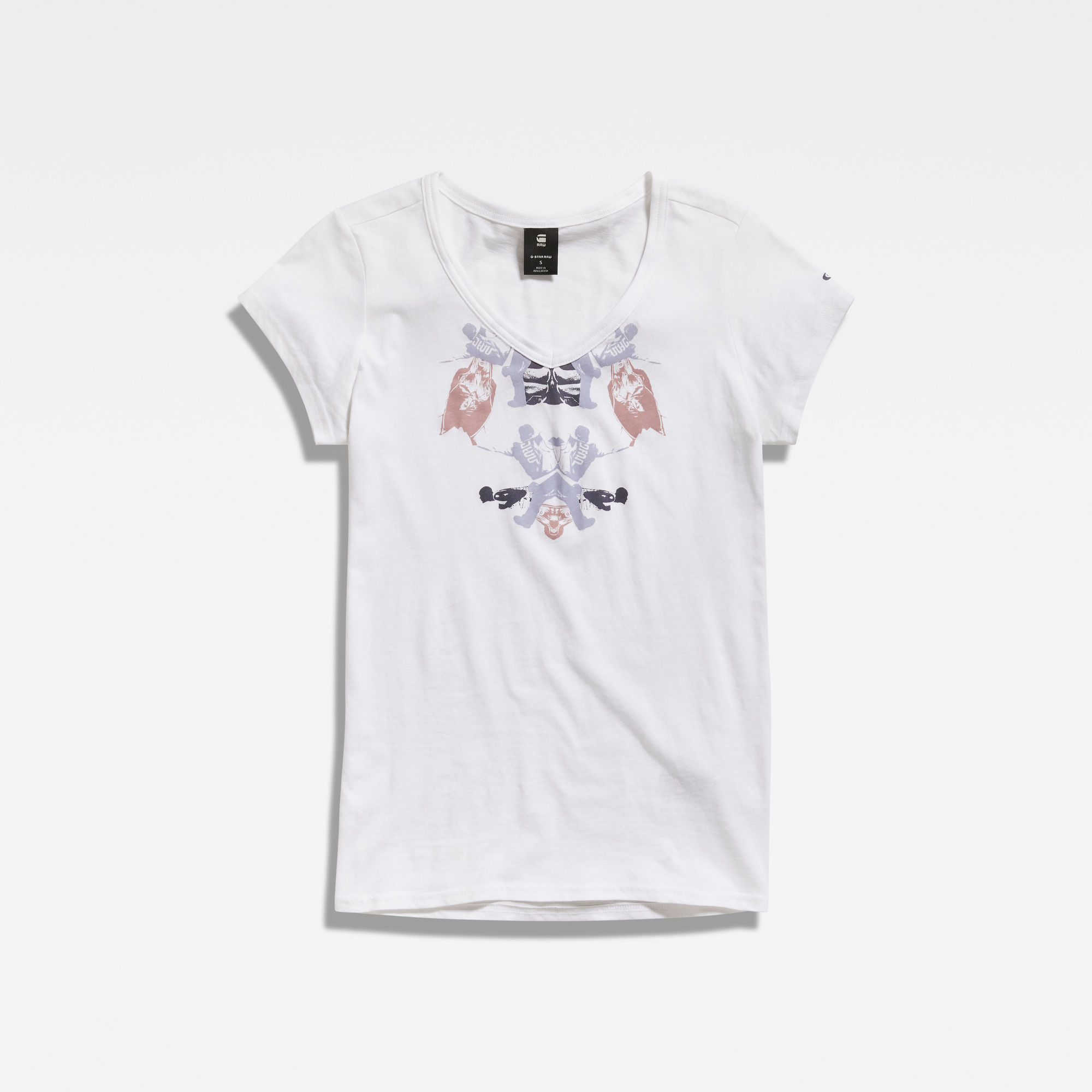 G-Star RAW Look Book Graphic Slim V-Hals Top Wit Dames