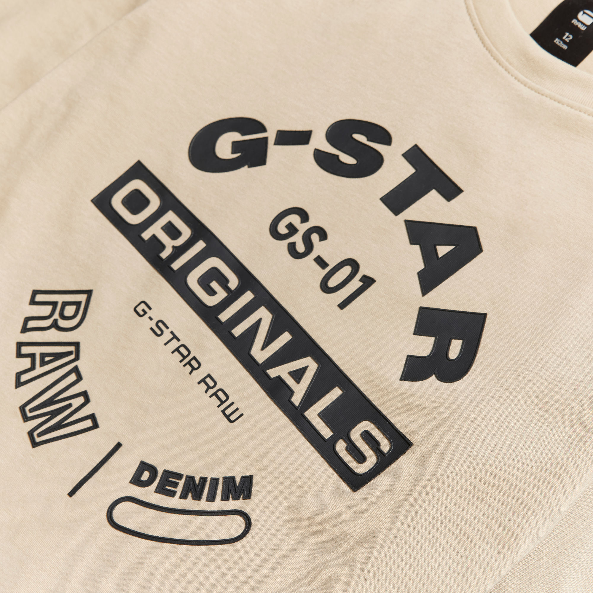 G-Star RAW Kids Long Sleeve T-Shirt Originals Graphic Beige jongens