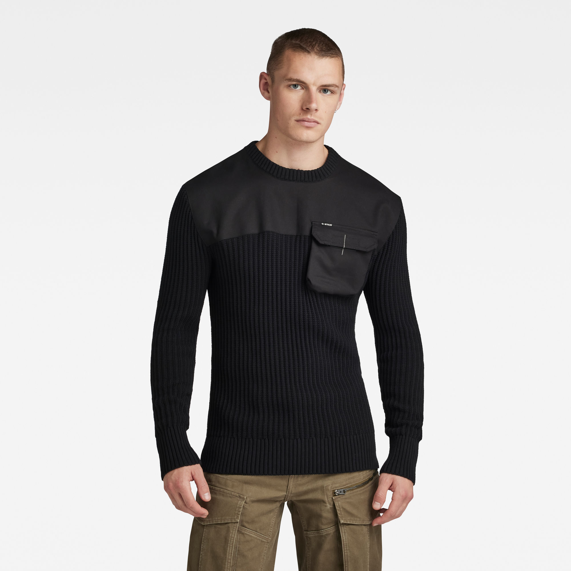

Army Knitted Pullover - Schwarz - Herren