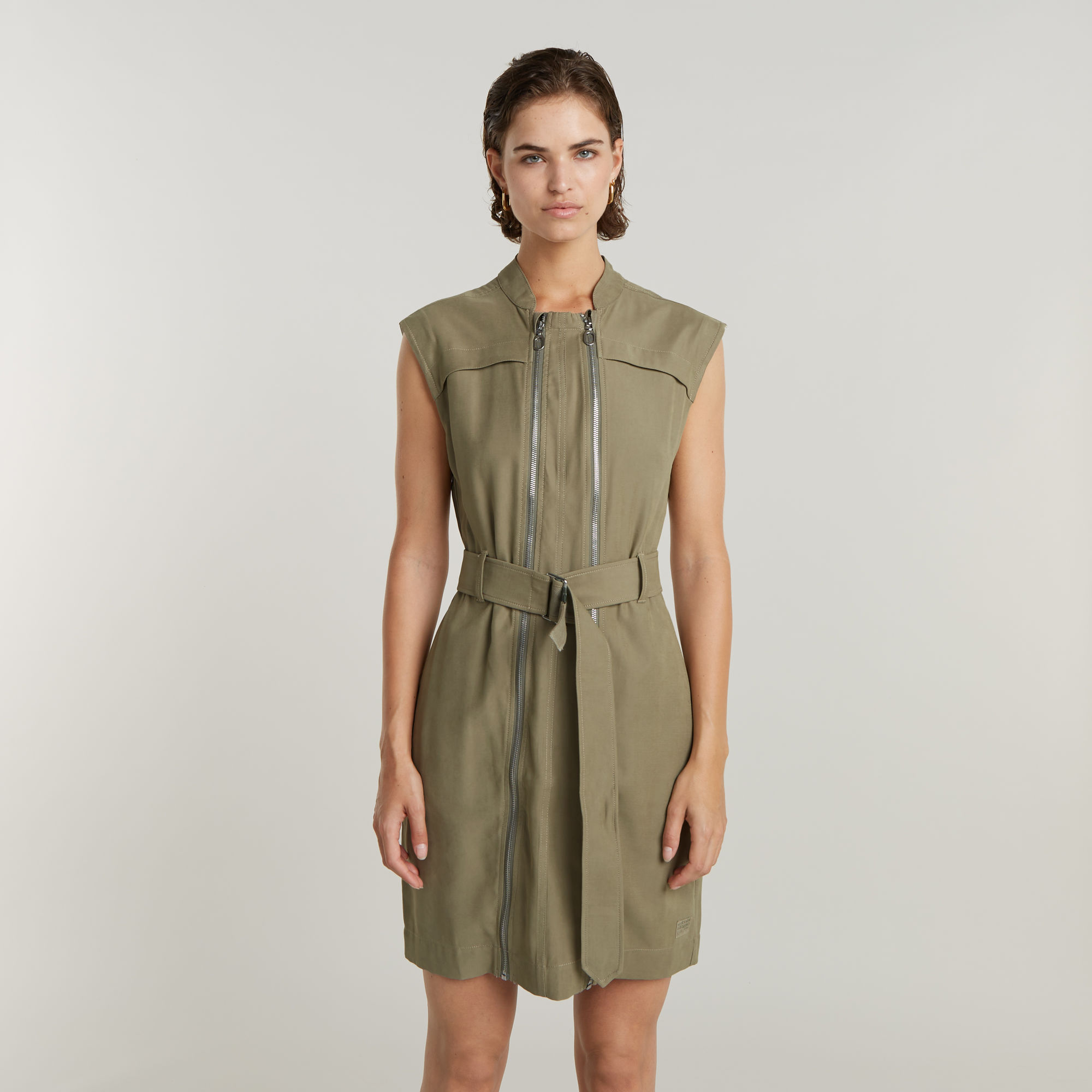 

Multi Zip Dress - Brown - Women