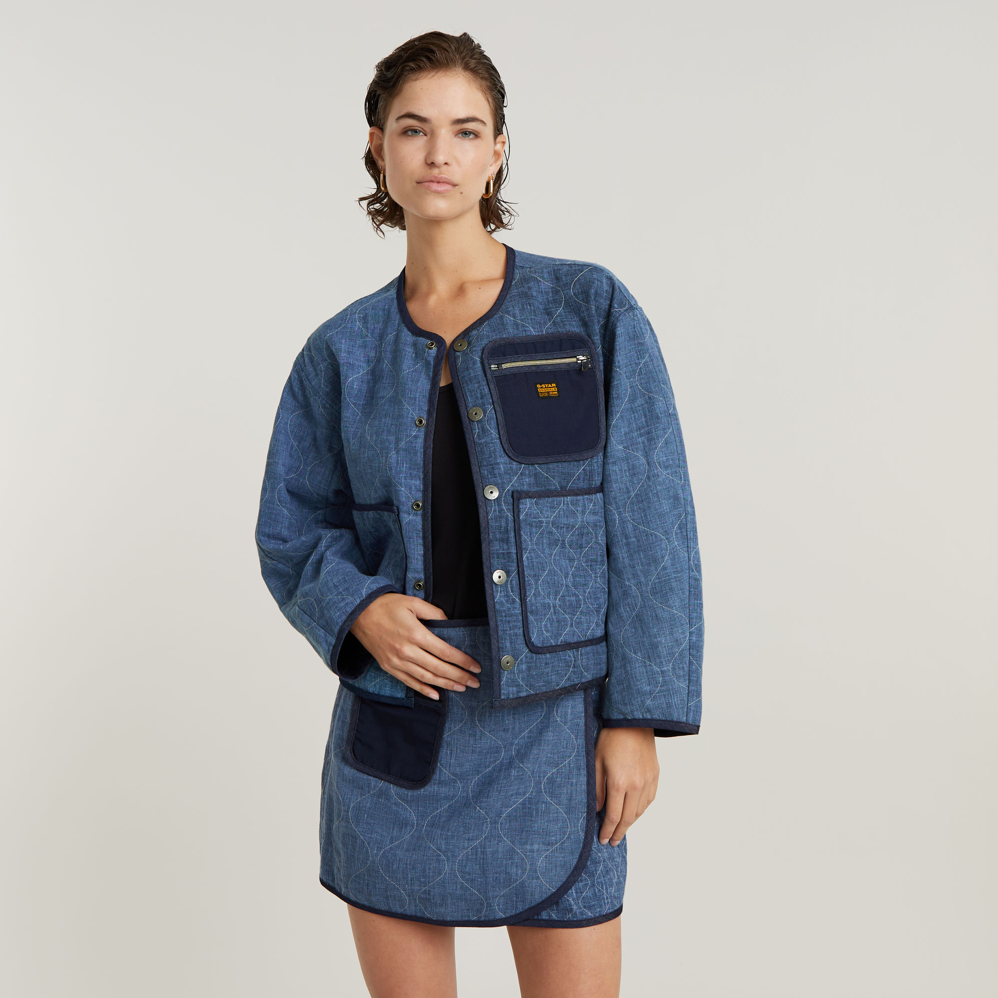 

GSRR Quilted Cocoon Jacket - Dark blue - Women