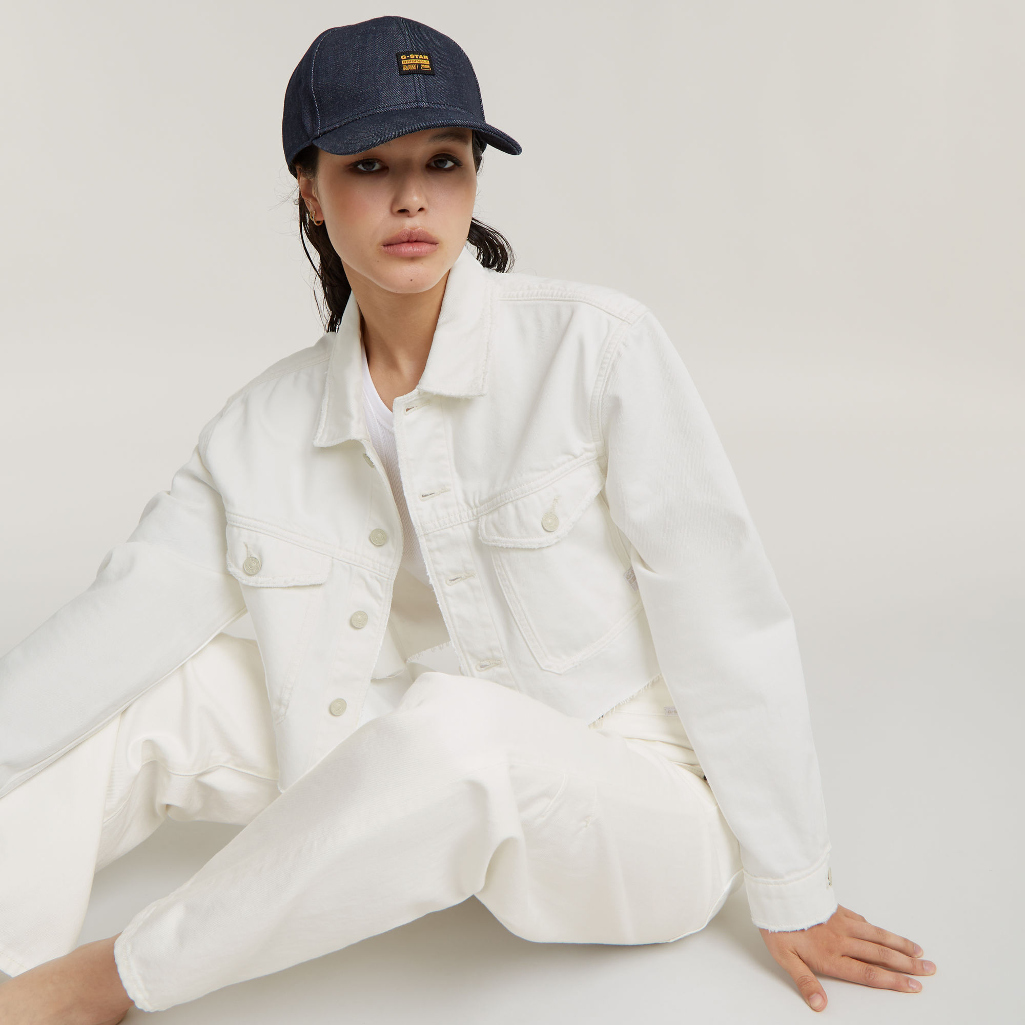 G-Star RAW Cropped Wander Jack Destroyed Beige Dames