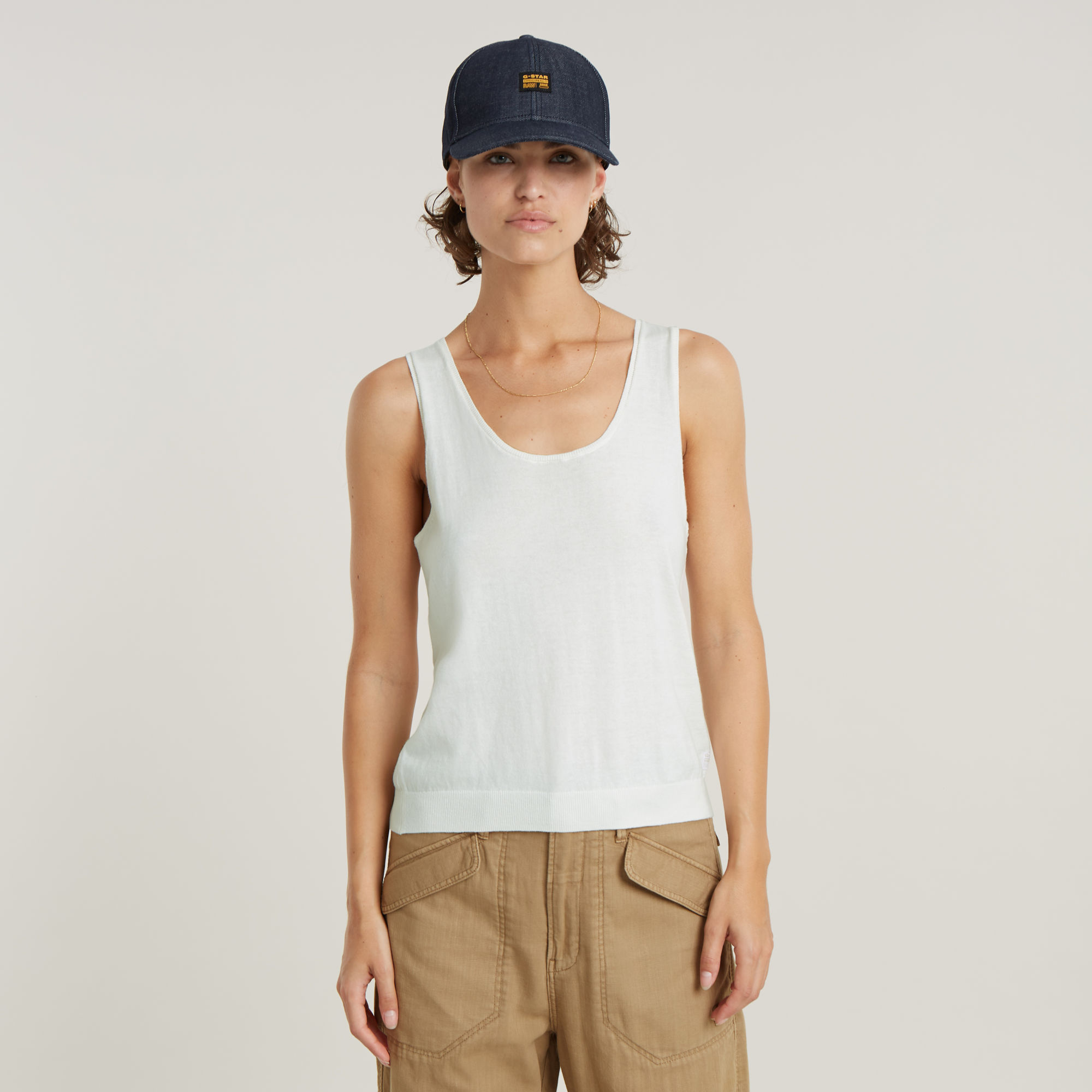 G-Star RAW Lichtgewicht Gebreide Tanktop Summer - Wit - Dames