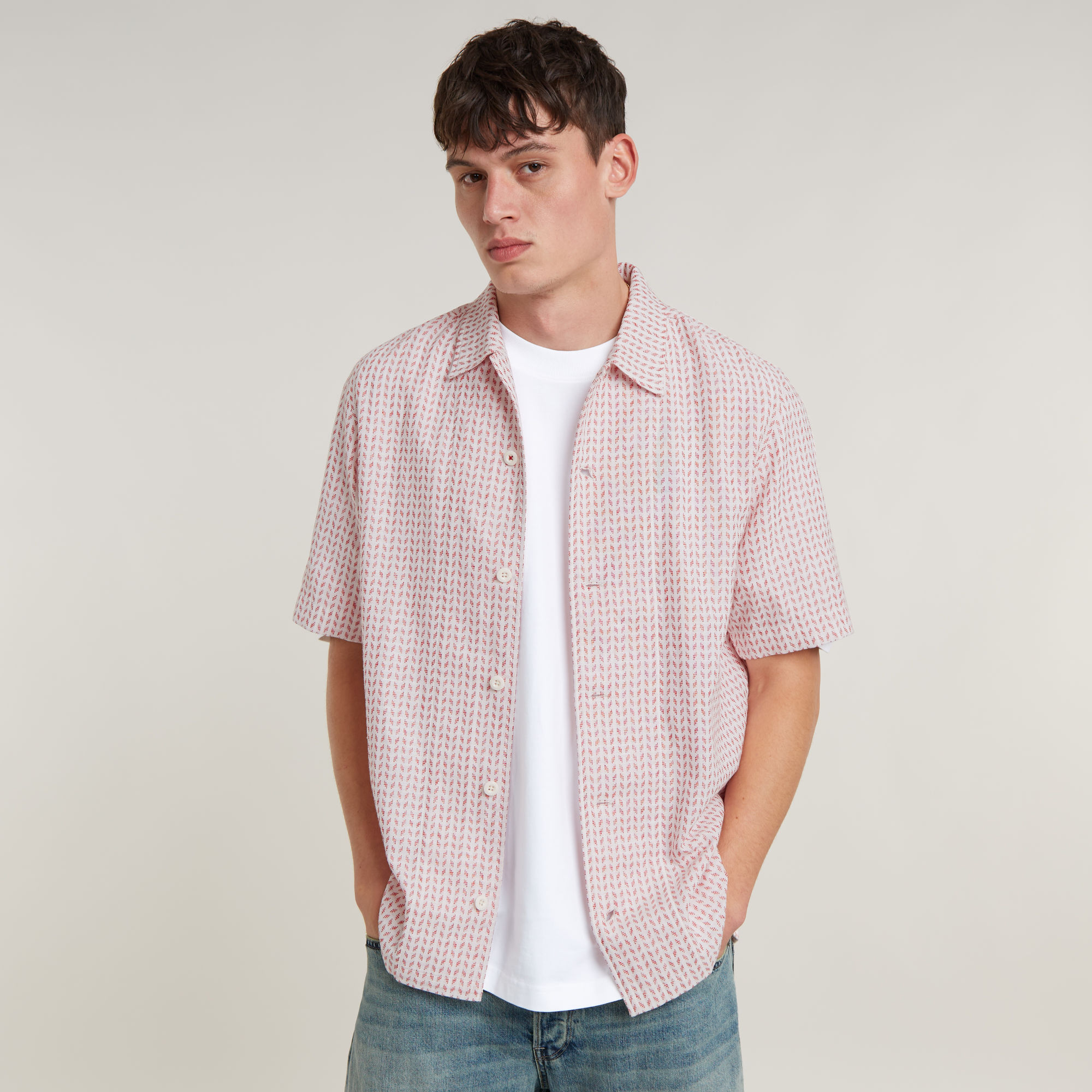 

Resort Shirt - acid red/milk - Men