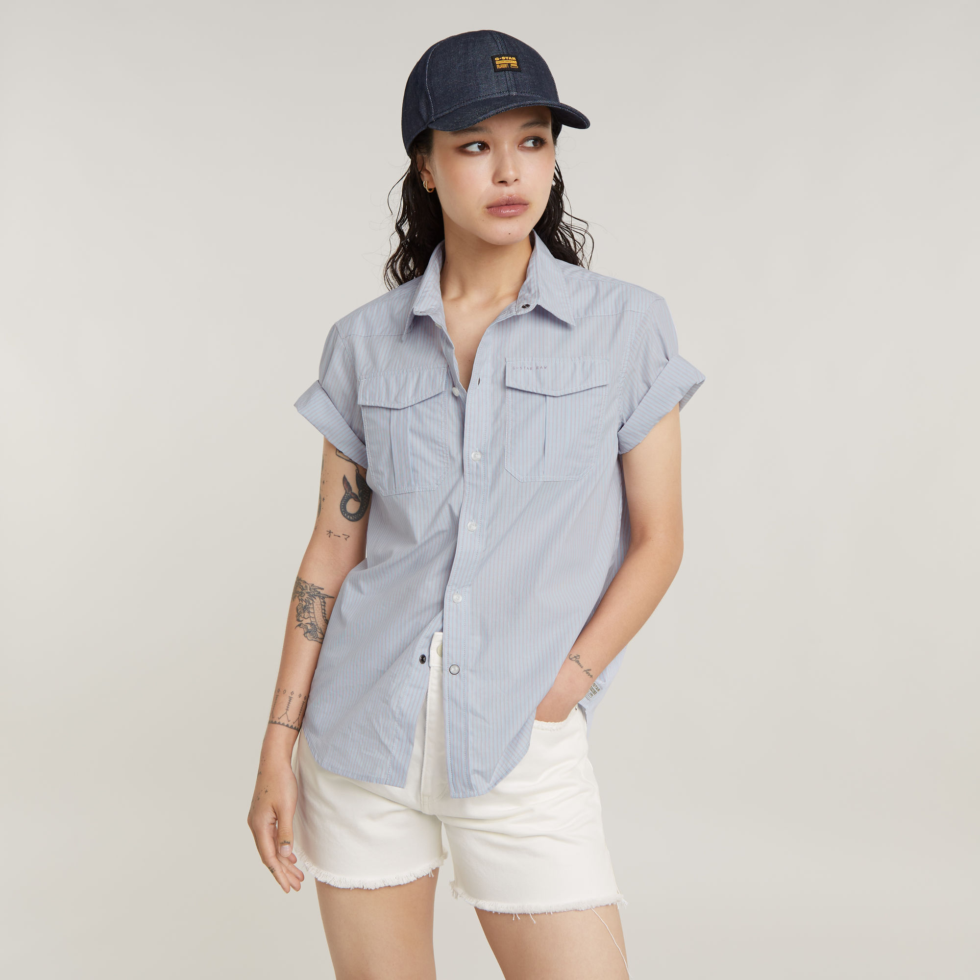 Military Button Down Hemd - Mehrfarbig - Damen