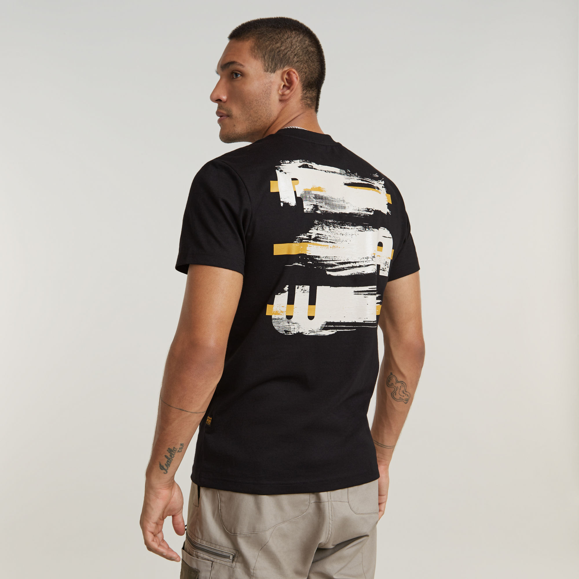 G-Star RAW Painted Back Graphic T-Shirt Zwart Heren