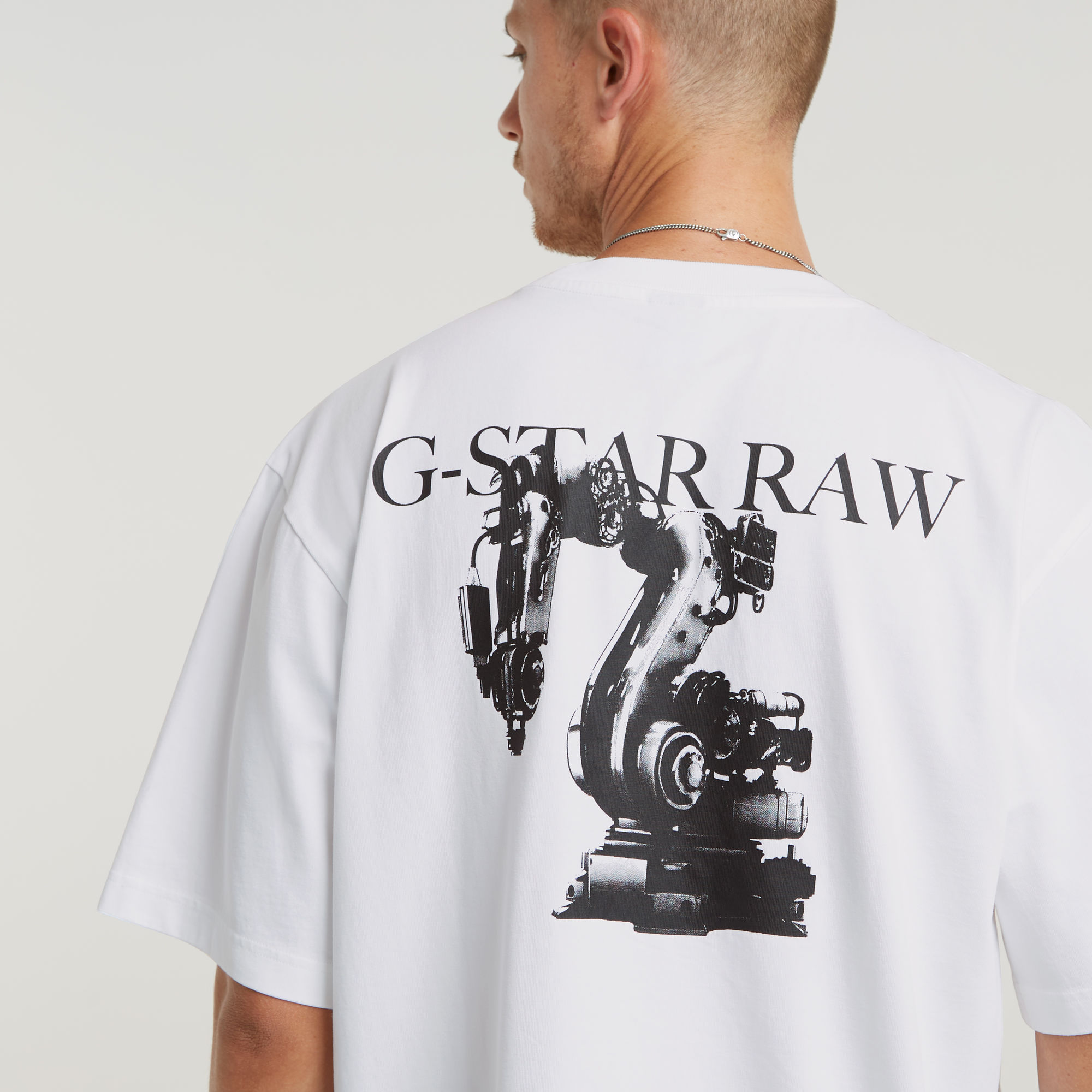 G-Star RAW Industry Back Graphic Boxy T-Shirt Wit Heren