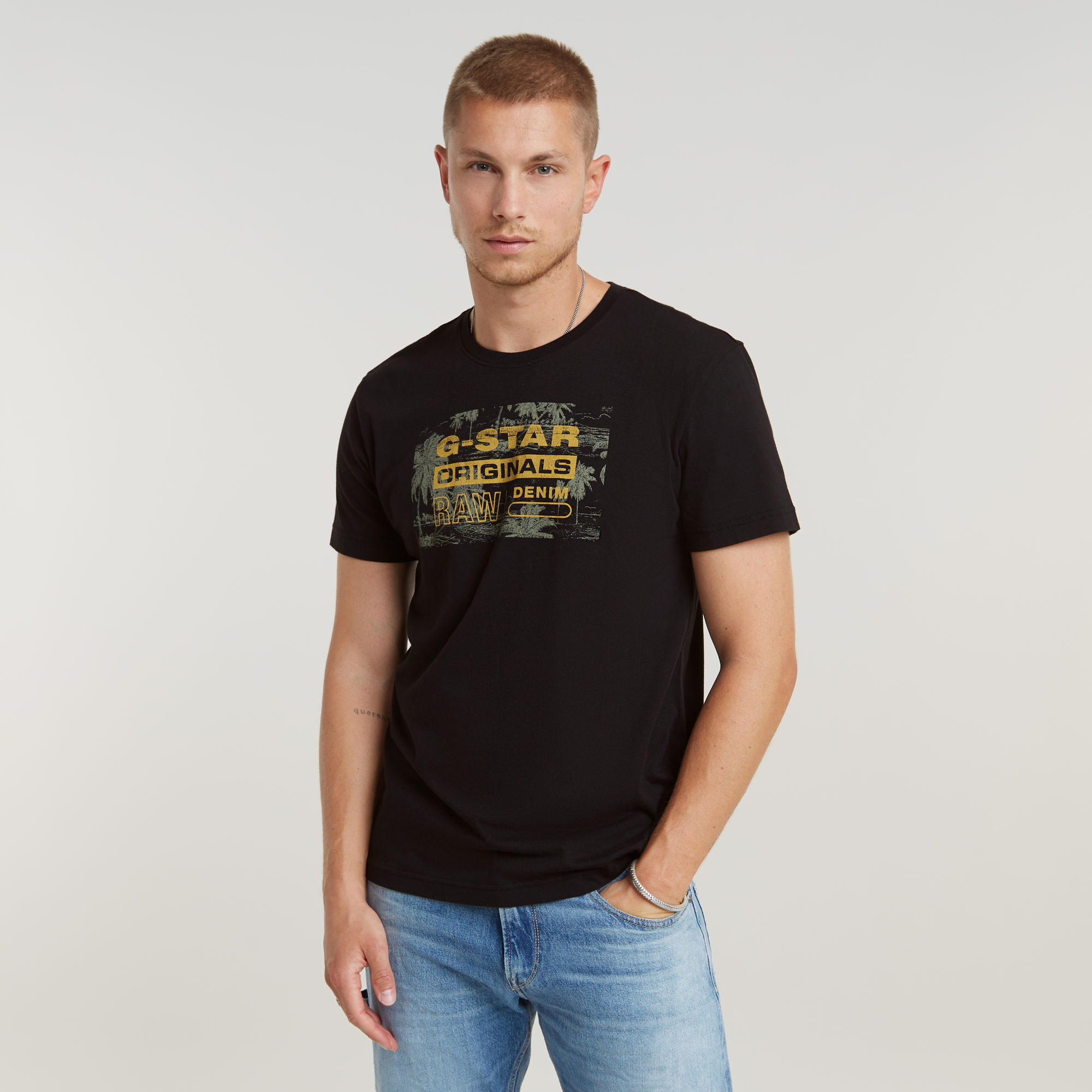 G-Star RAW Framed Palm Originals T-Shirt Zwart Heren