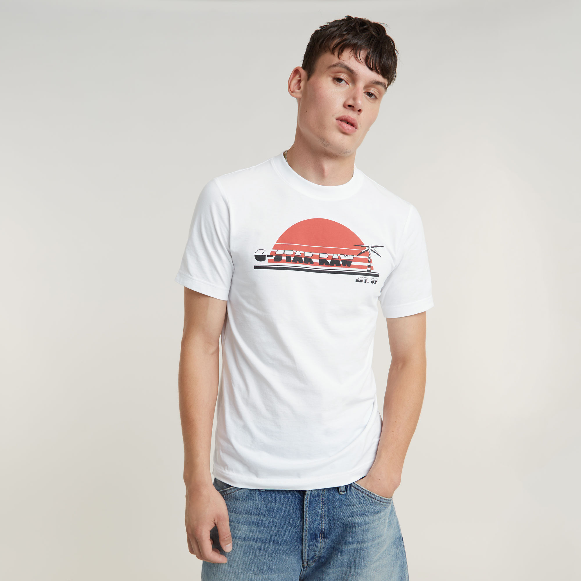 

Sunrise Slim T-Shirt - Wit - Heren