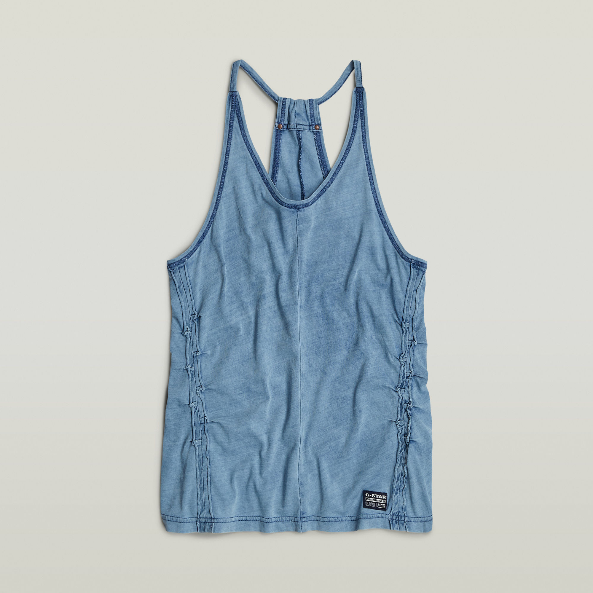 G-Star RAW Gathered Indigo Slim Tanktop Lichtblauw Dames