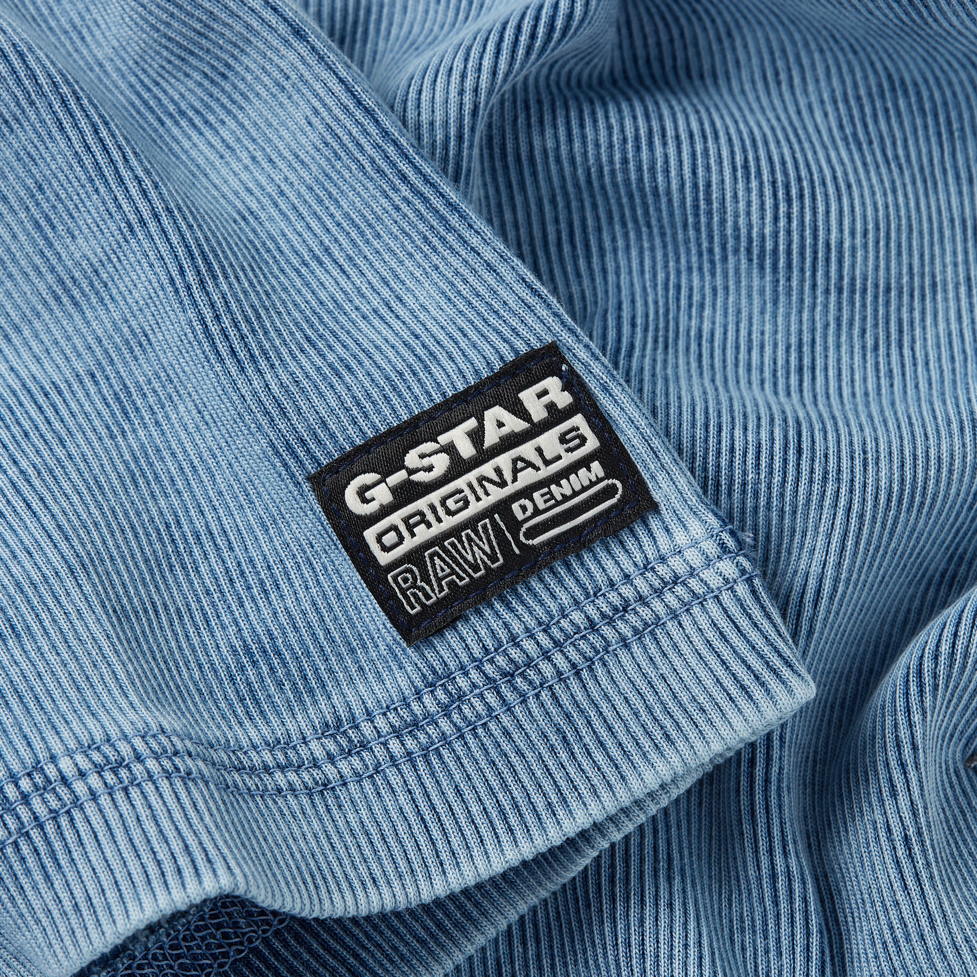 G-Star RAW Deep V Indigo Henley Slim Top Lichtblauw Dames