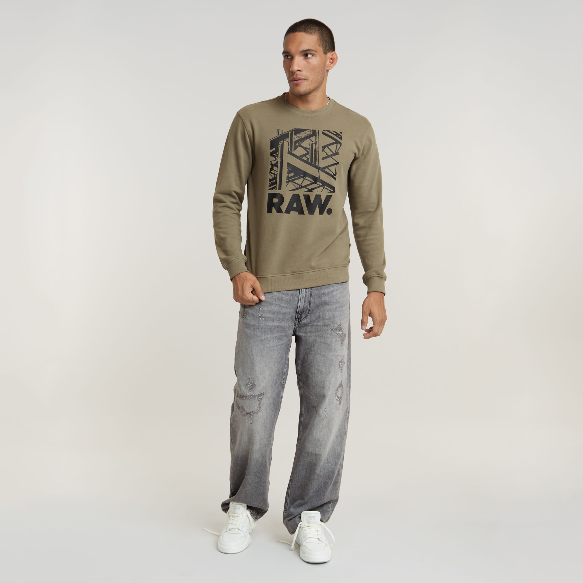 G-Star RAW Construction Sweater Groen Heren