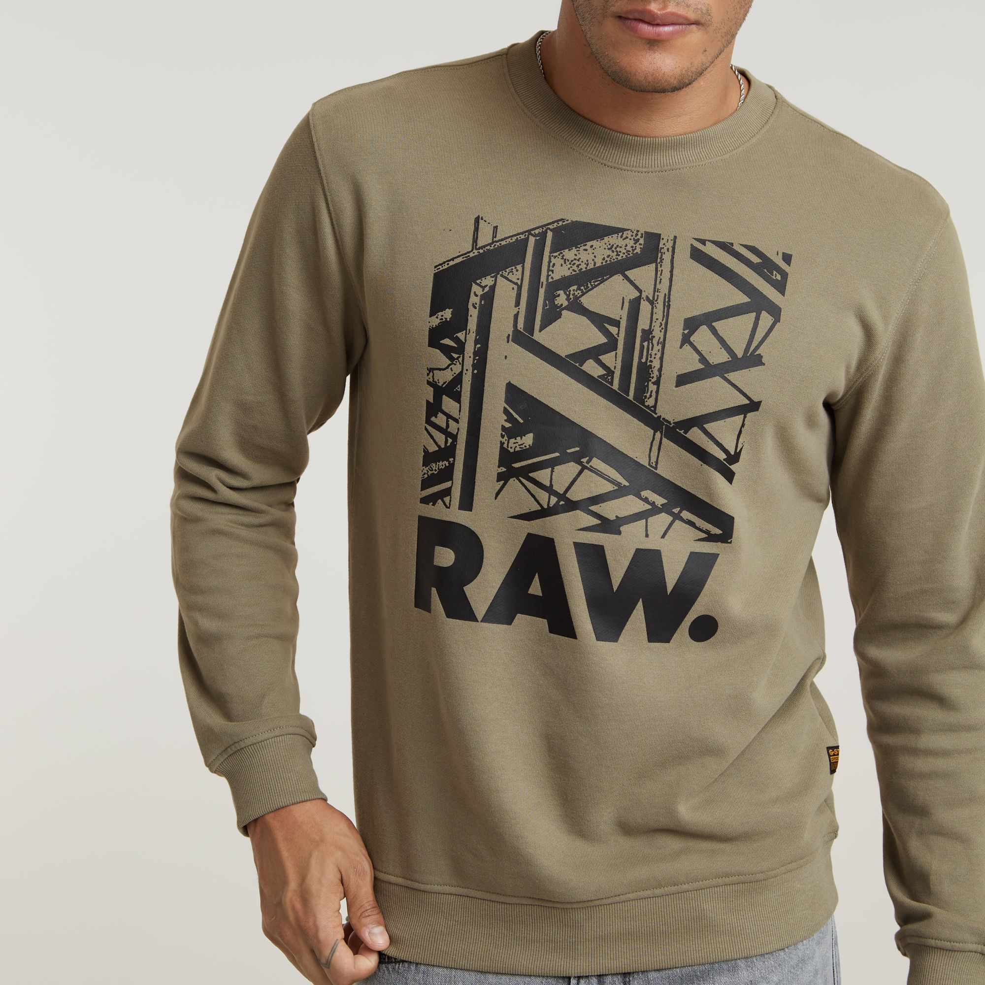 G-Star RAW Construction Sweater Groen Heren