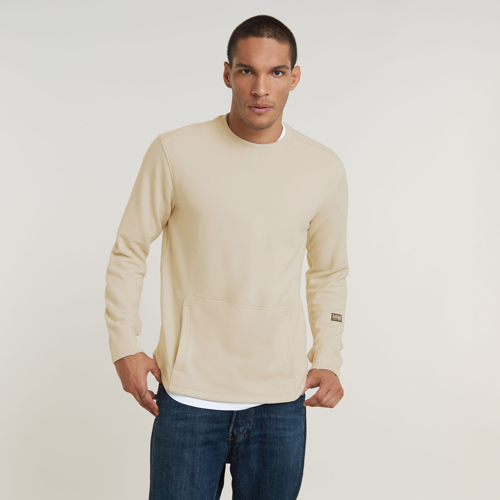 G-Star RAW Stepped Hem Relaxed Sweater Wit Heren