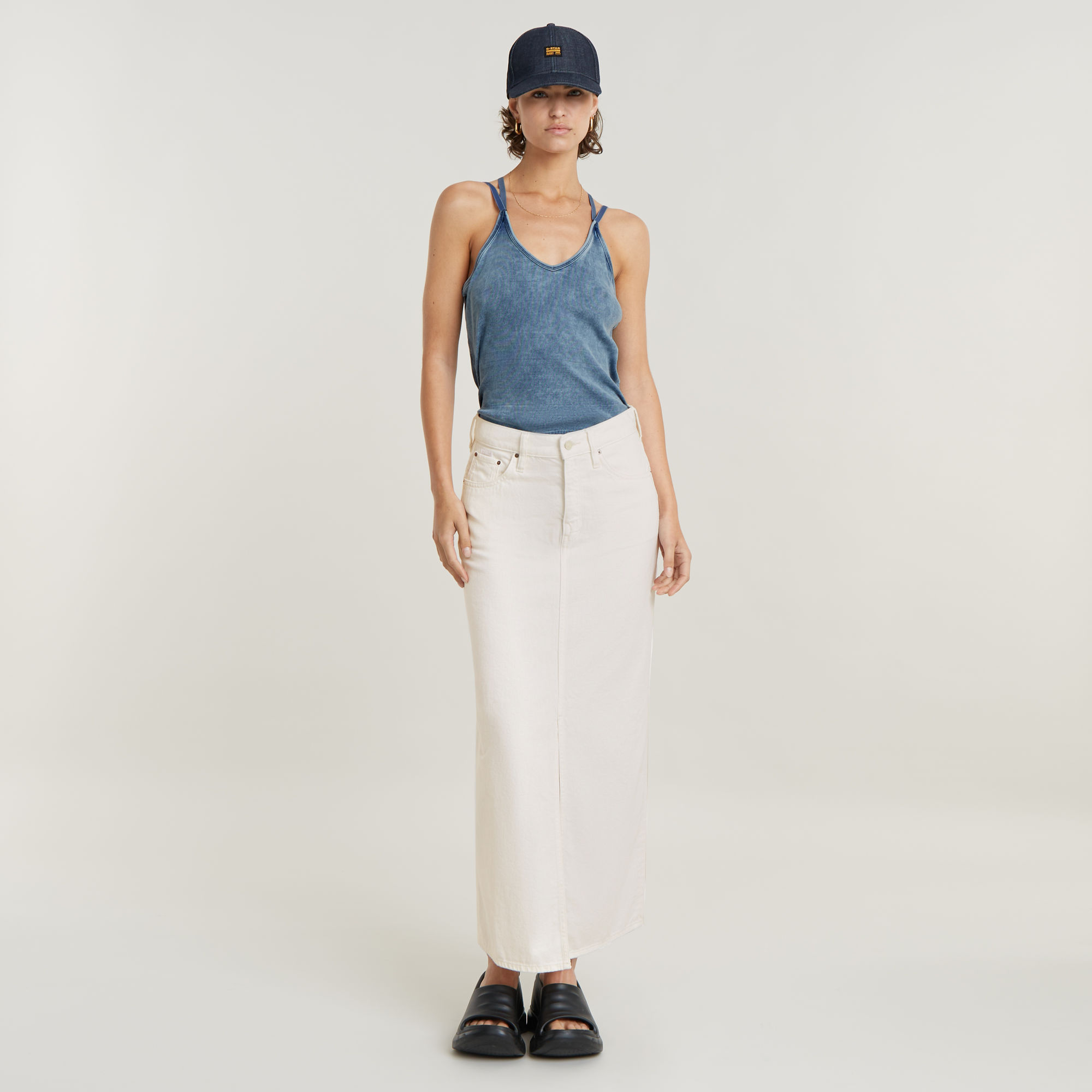 G-Star RAW Lange Rok Viktoria Wit Dames