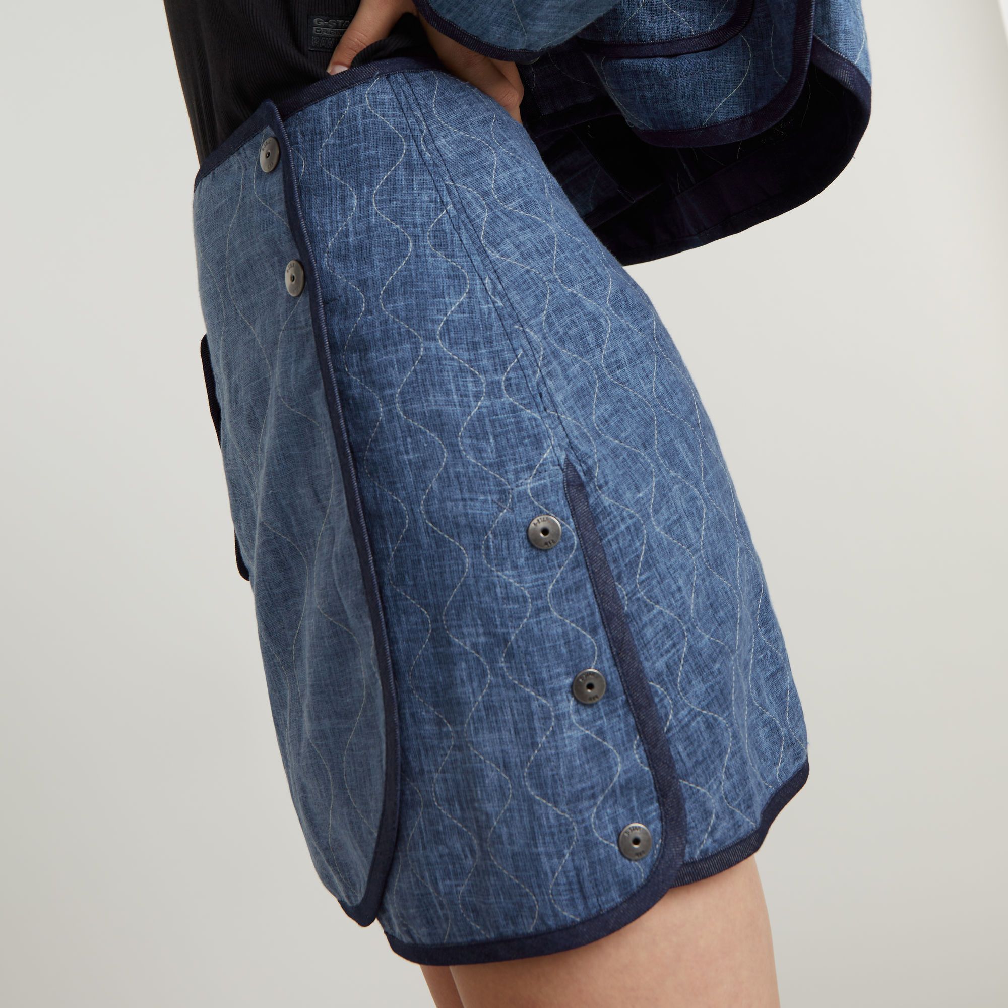 G-Star RAW GSRR Quilted Rok Donkerblauw Dames