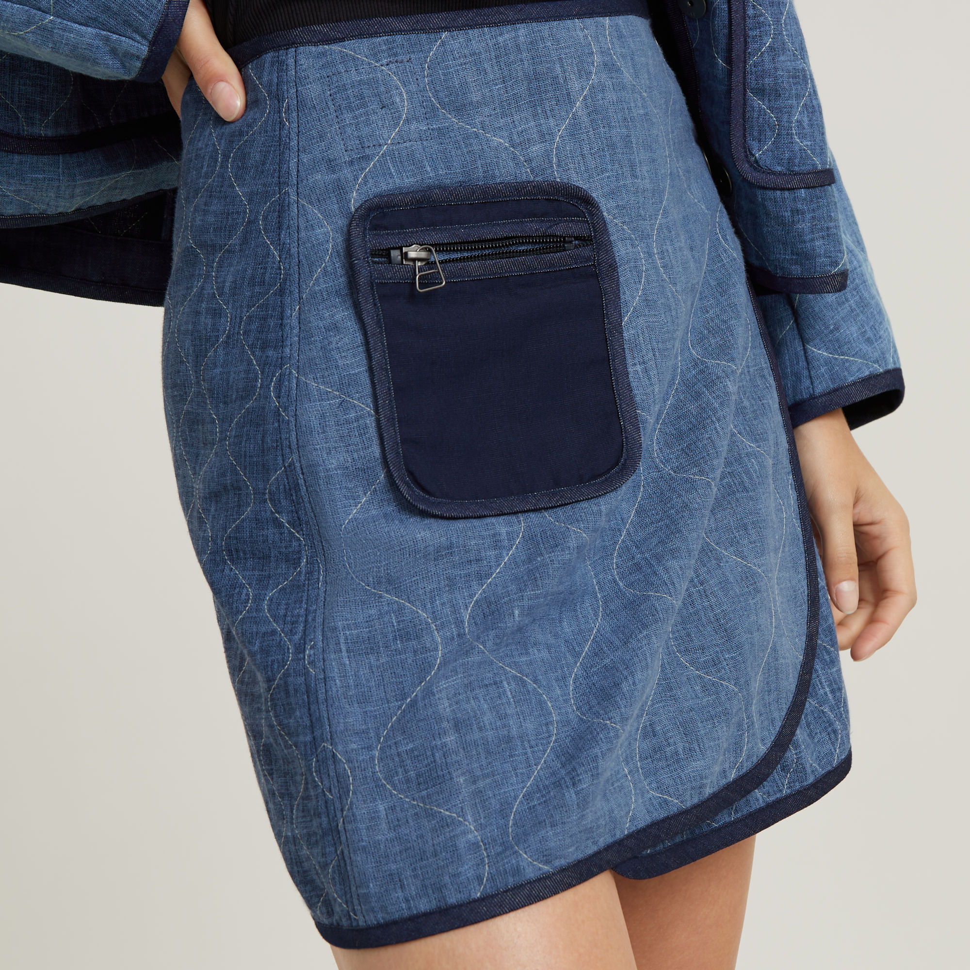 G-Star RAW GSRR Quilted Rok Donkerblauw Dames