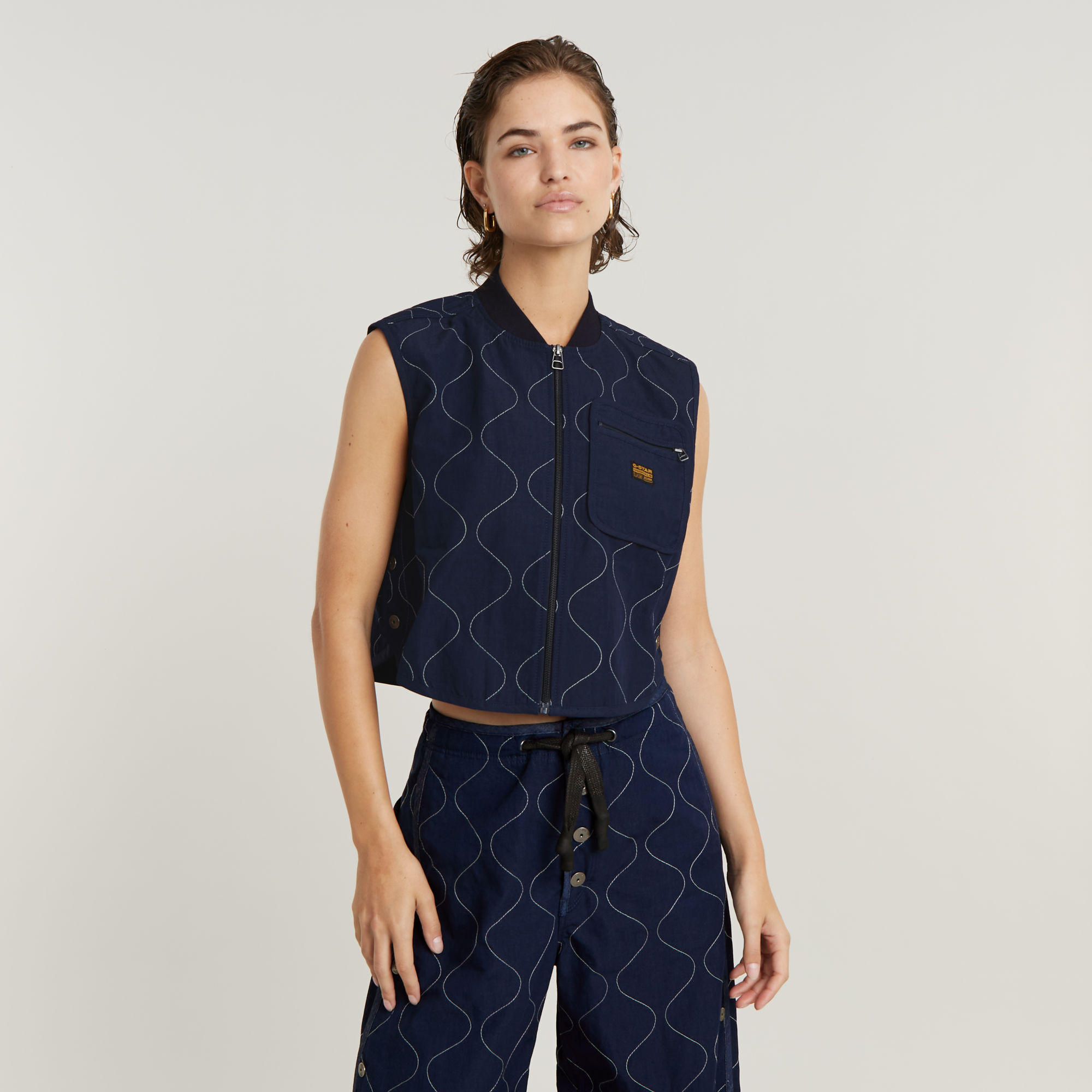 GSRR Quilted Weste - Dunkelblau - Damen