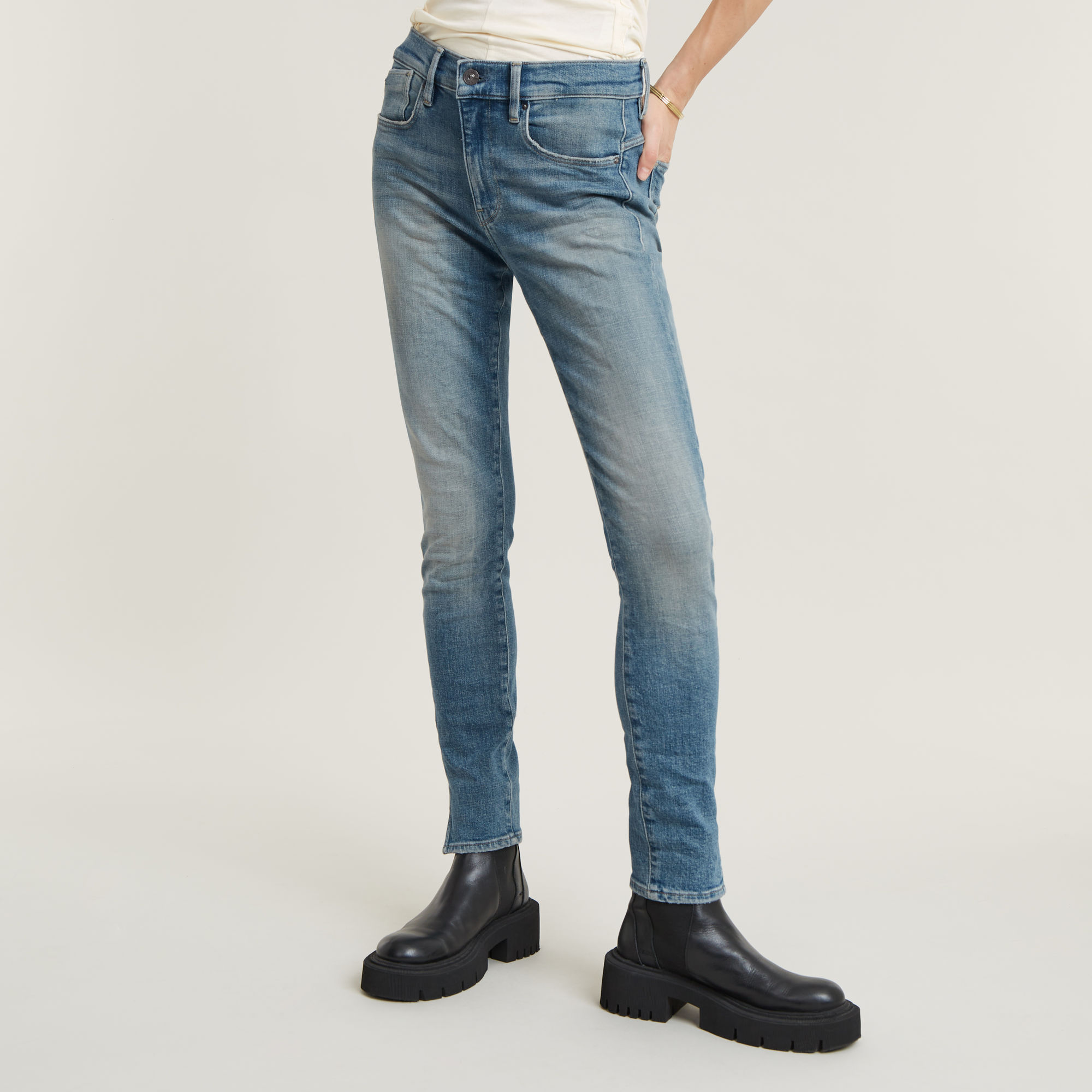 G-Star RAW Lhana Skinny Split Jeans Lichtblauw Dames