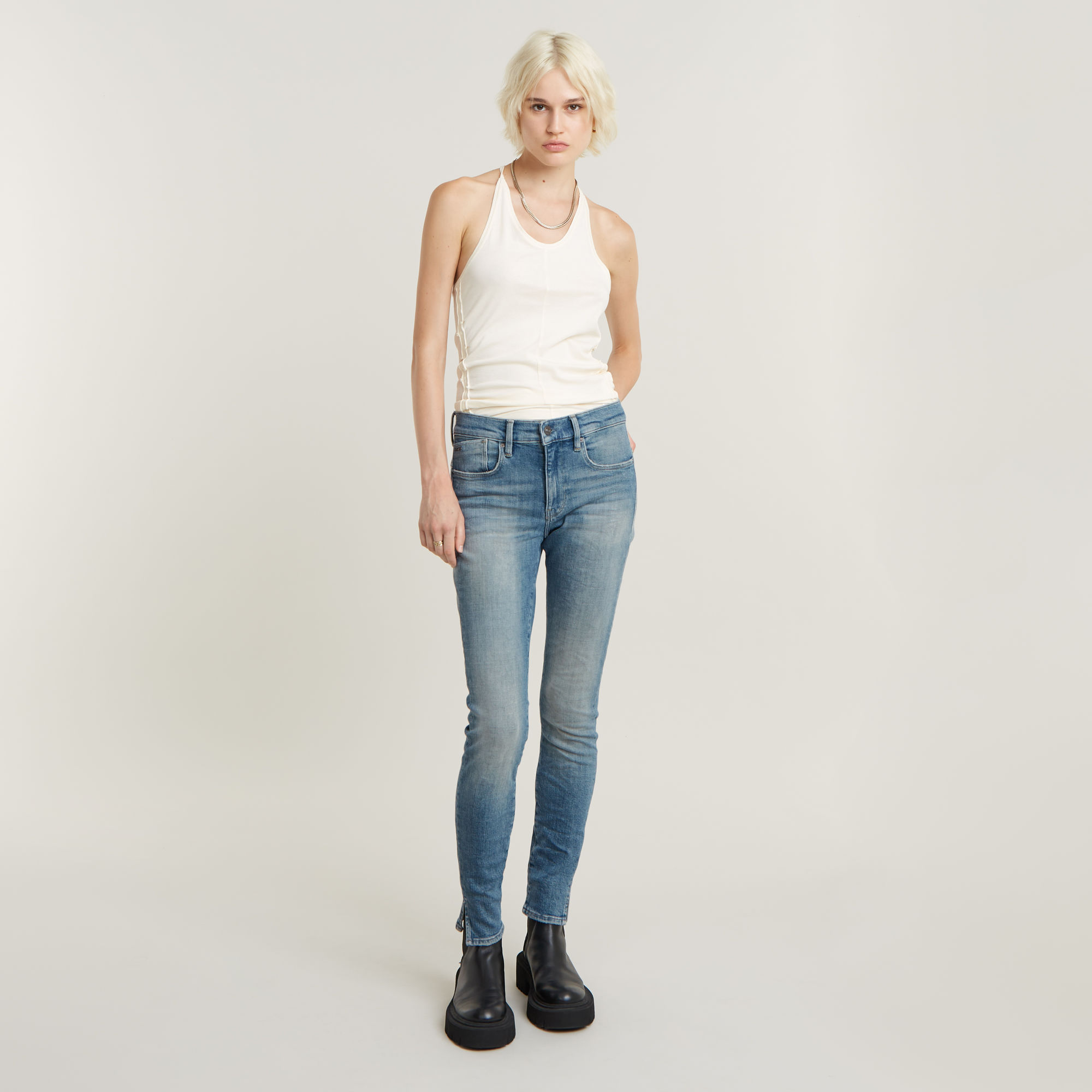 G-Star RAW Lhana Skinny Split Jeans Lichtblauw Dames