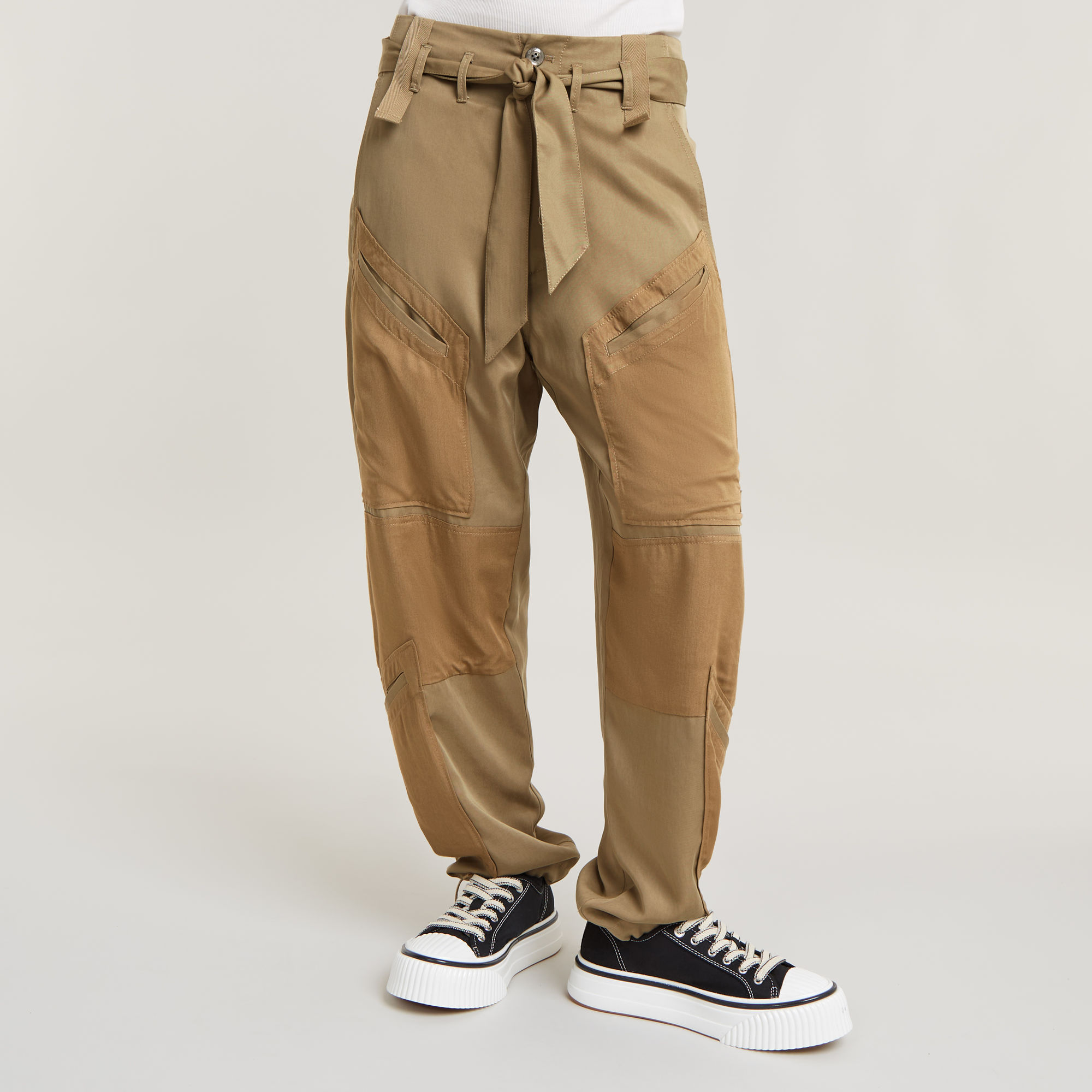 

Tone On Tone Cargo Pants - Brown - Women