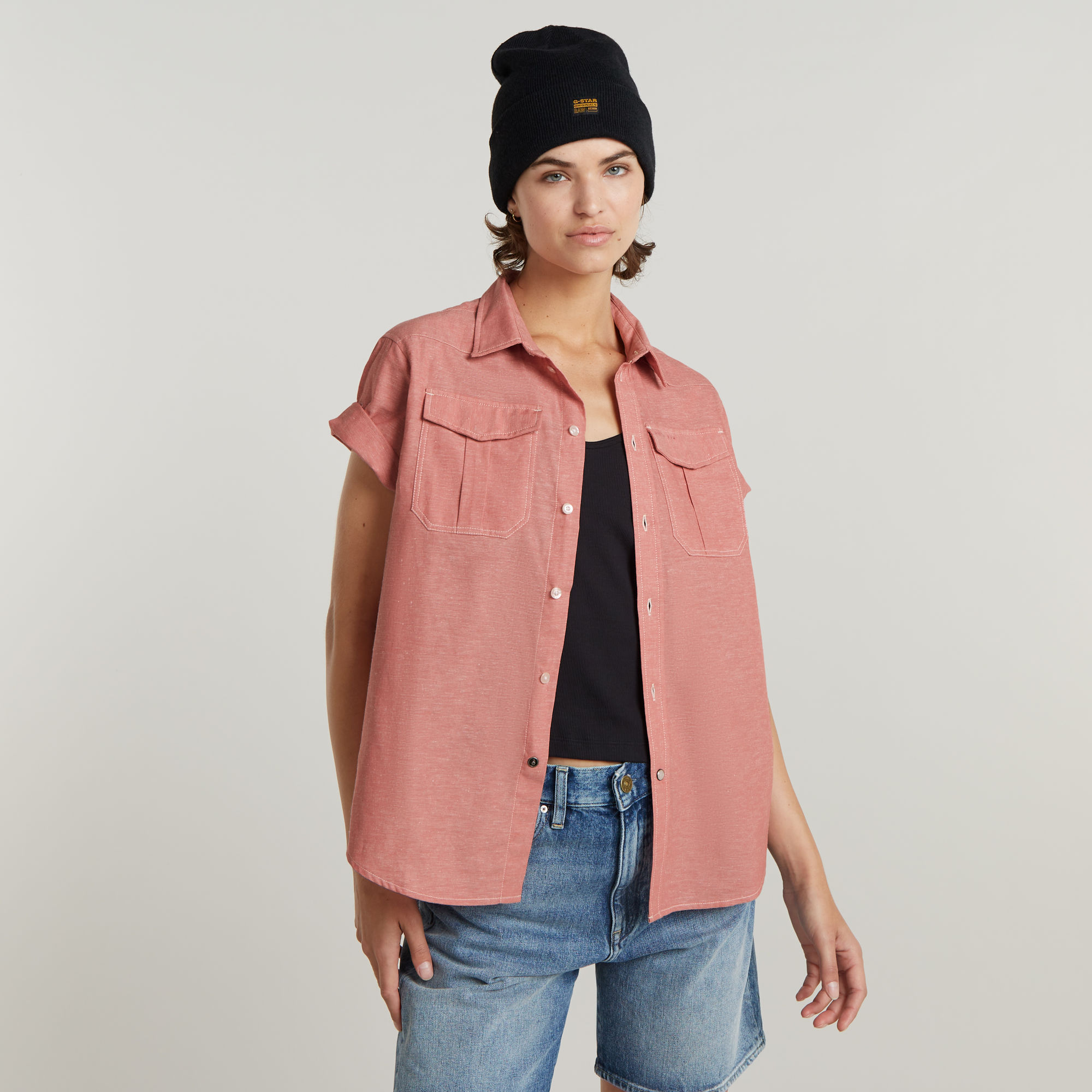 

Military Button Down Shirt - Meerkleurig - Dames