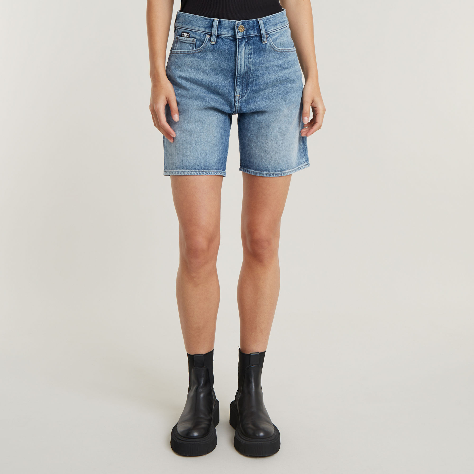 G-Star RAW High Bermuda Short Clean Edge Lichtblauw Dames