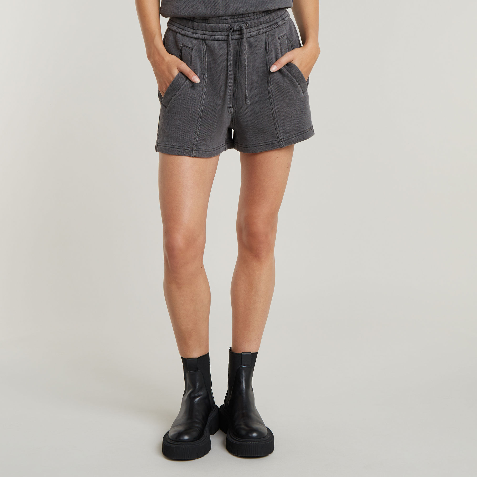 

Overdyed Sweat Shorts - Black - Women