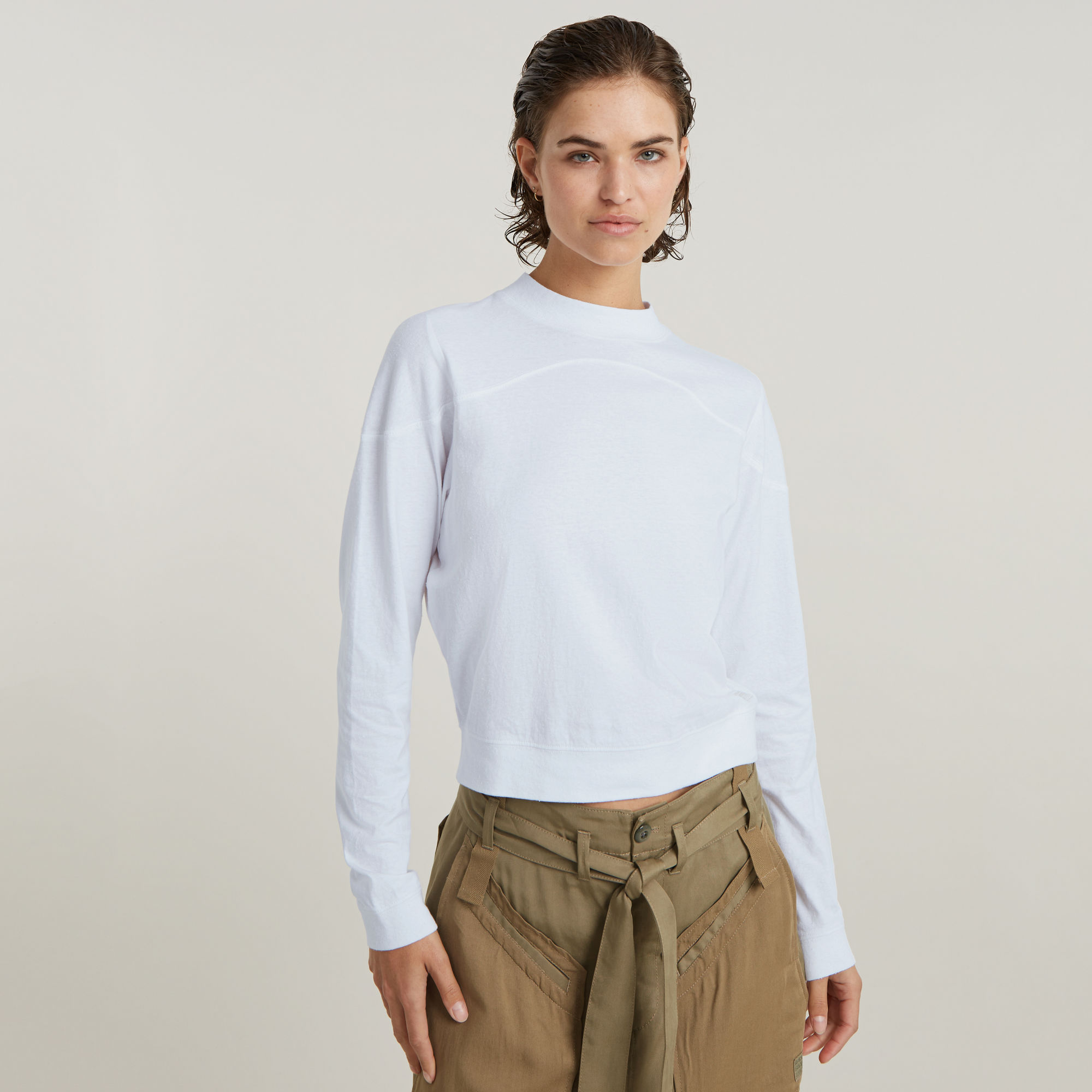 Constructed Loose Mock Top - Weiß - Damen