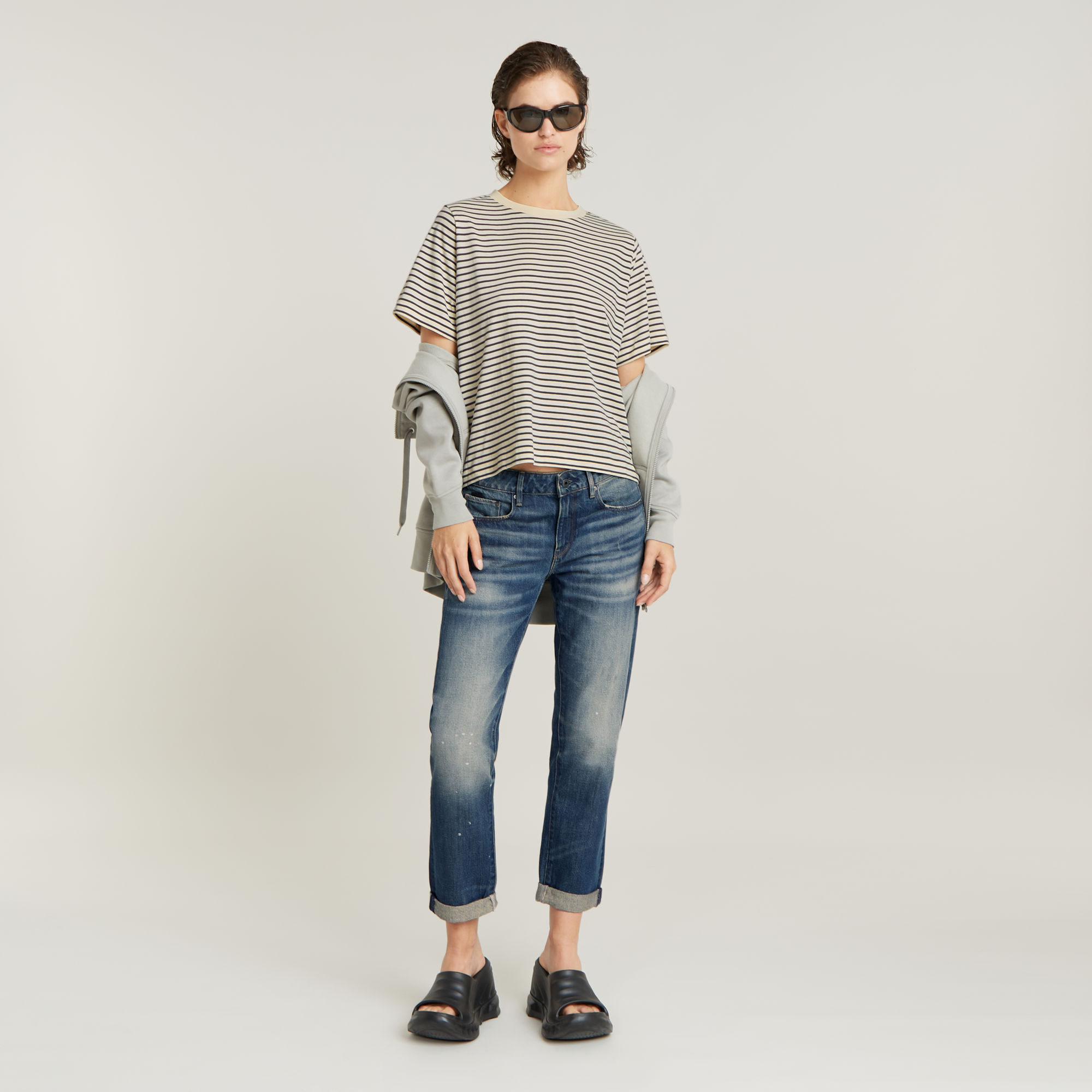 G-Star RAW Stripe Boxy Top Meerkleurig Dames