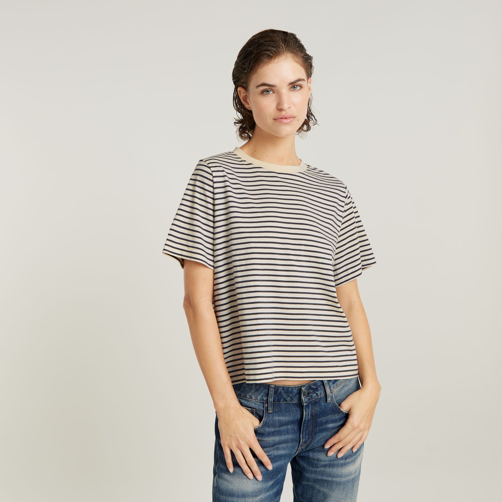 Stripe Boxy Top - Mehrfarbig - Damen