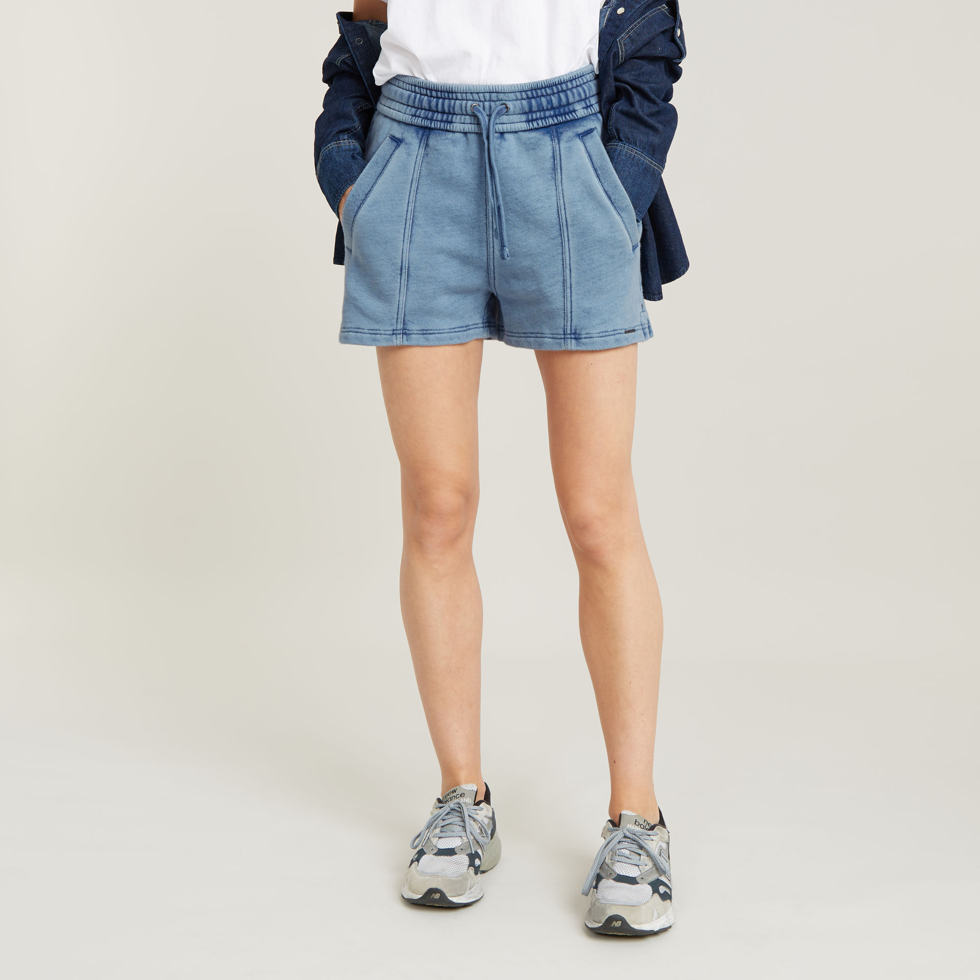 Overdyed Sweat Shorts - Hellblau - Damen