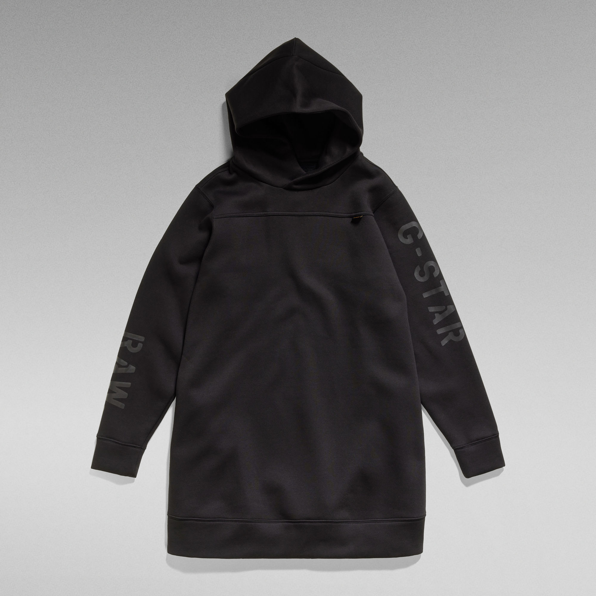 

Graphic Loose Hooded Sweat Dress - Black - Women