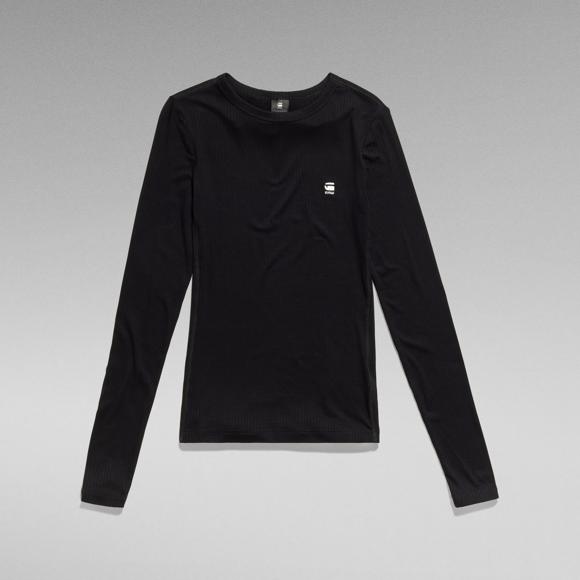 

Slim Crew Neck Top - Zwart - Dames