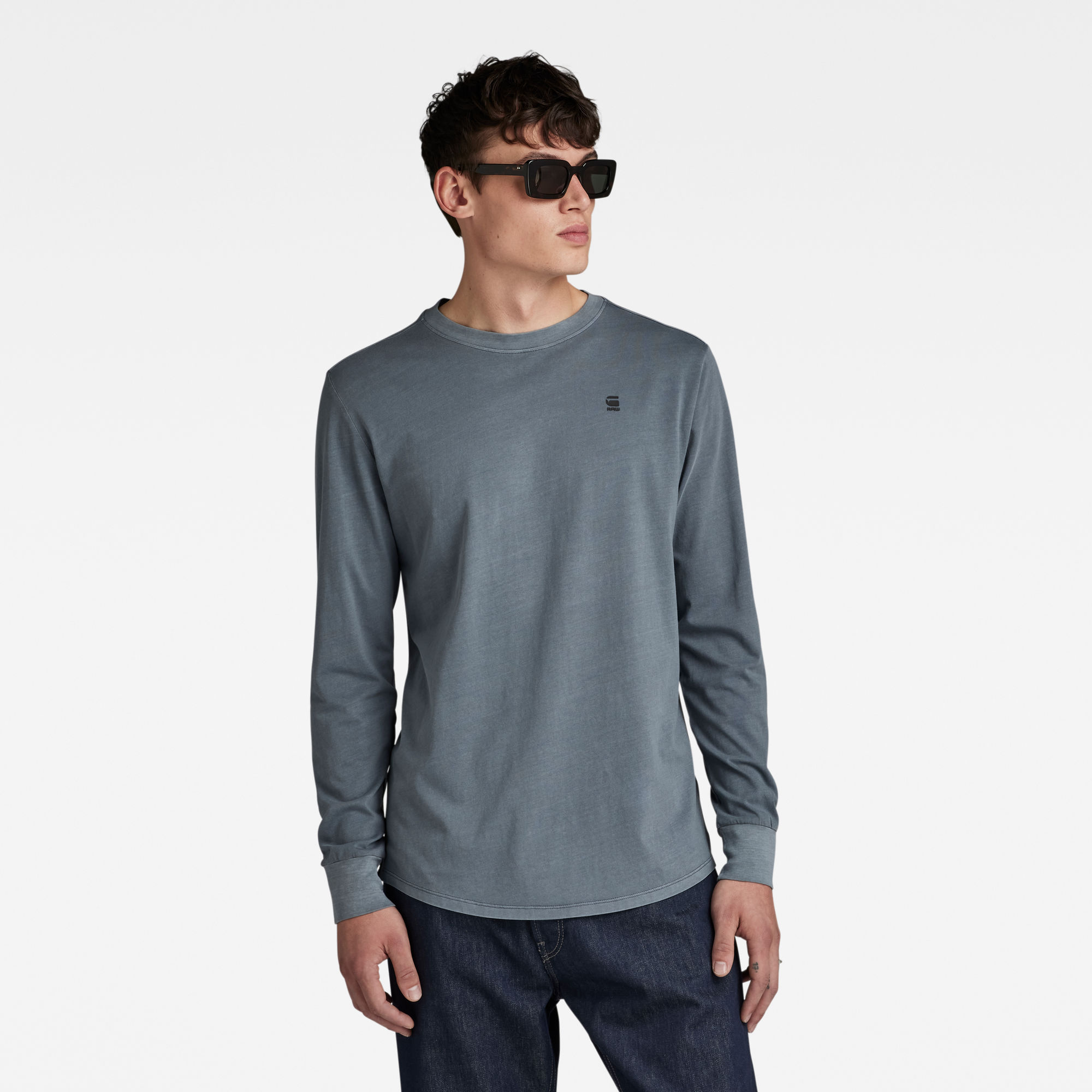 G-Star RAW Painted Garment Dyed Graphic Lash T-Shirt Grijs Heren