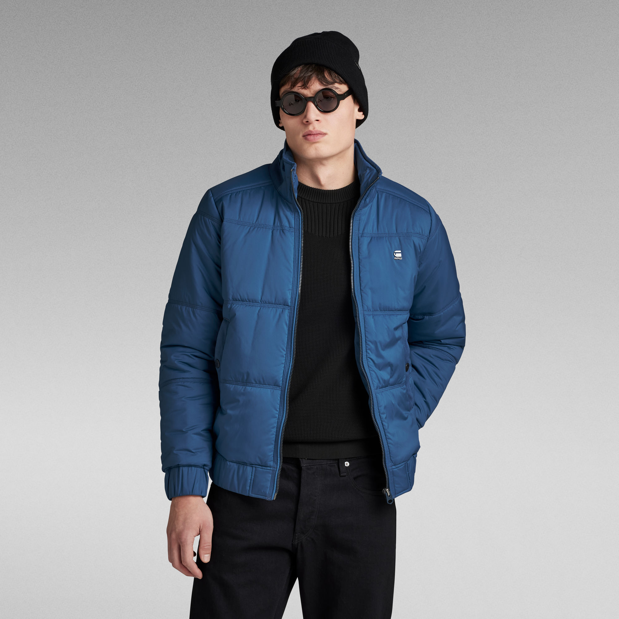 

Padded Quilted Jacket - Medium blue - Men