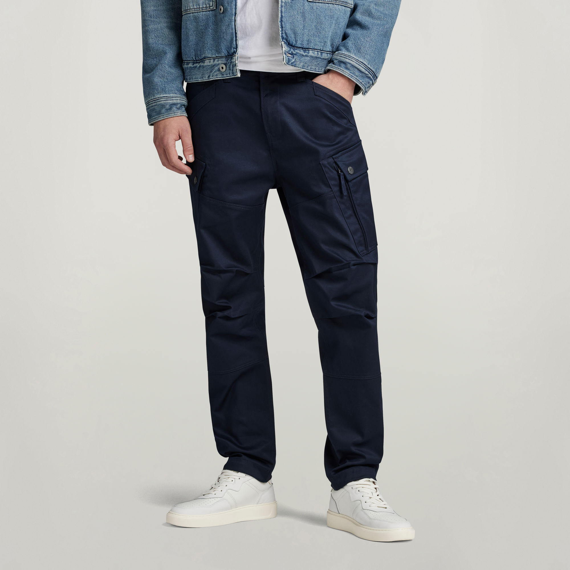 

Zip Cargo Broek Regular Tapered - Donkerblauw - Heren